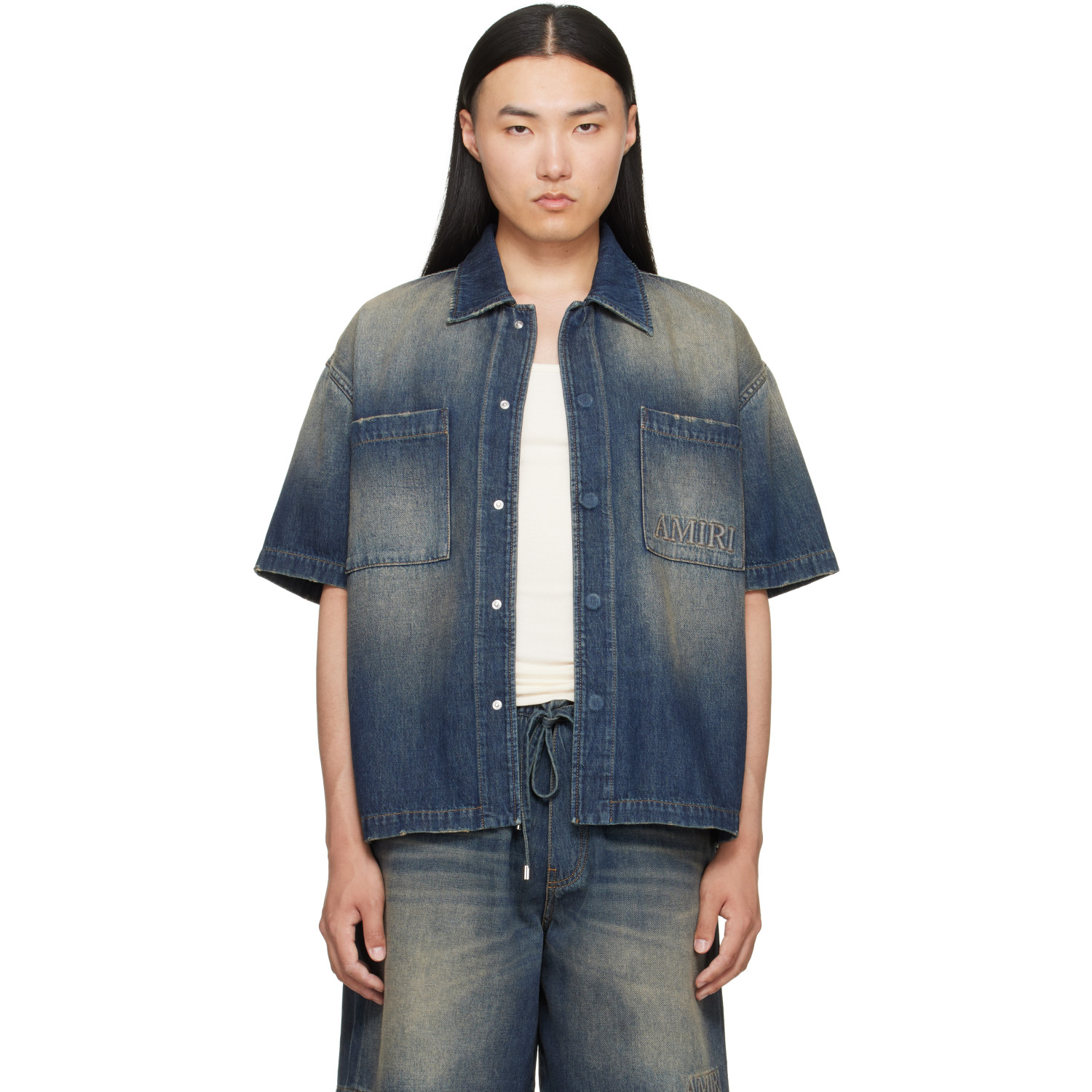 AMIRI Blue 'Amiri' Denim Shirt