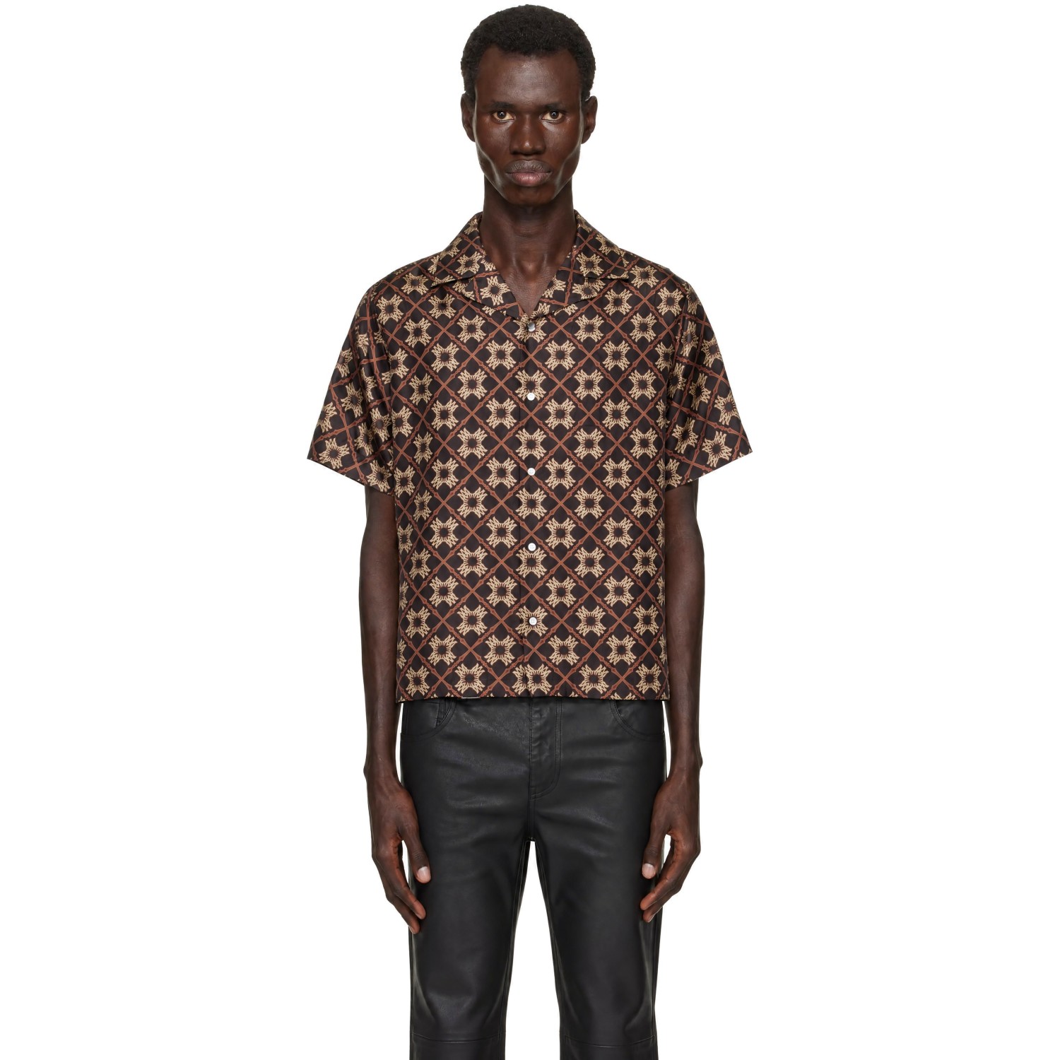 AMIRI Brown MA Quad Camp Shirt