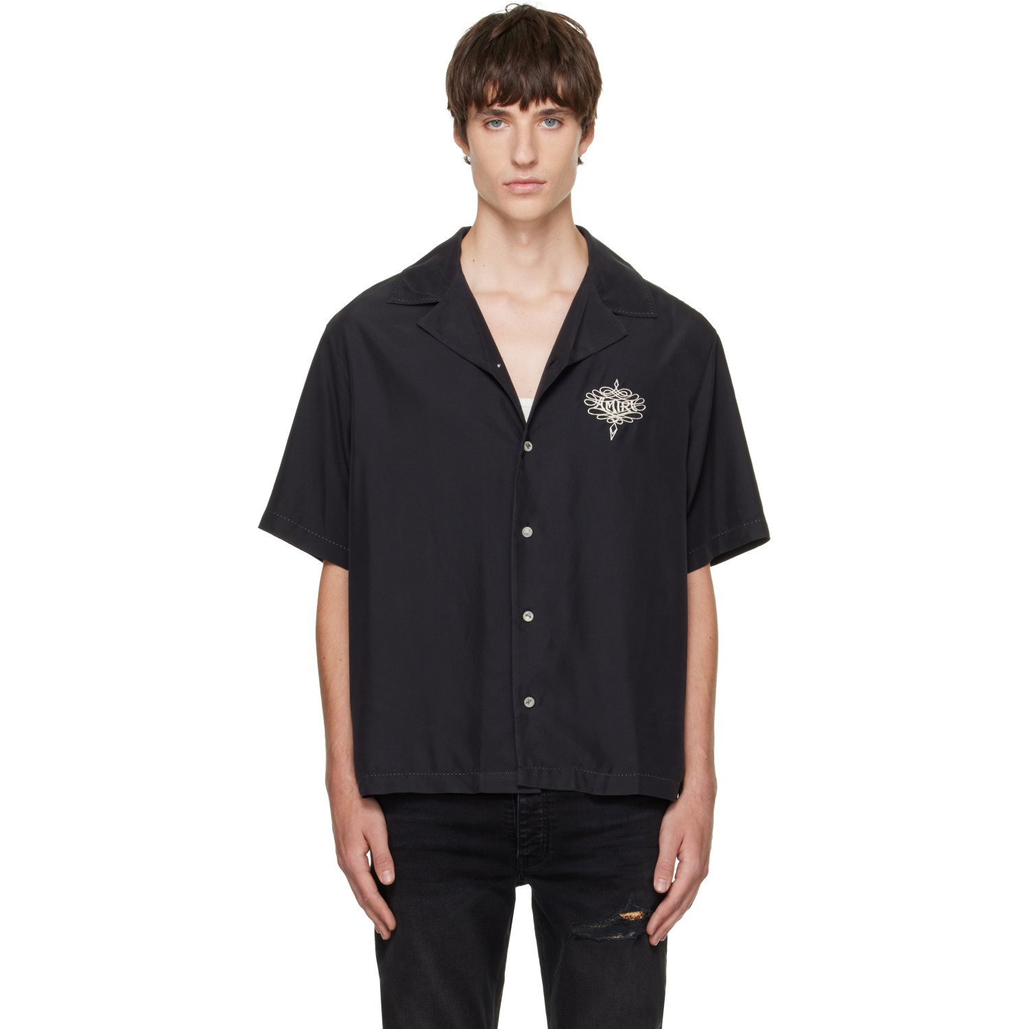 AMIRI Black 'AMIRI' Lasso Oversized Camp Shirt