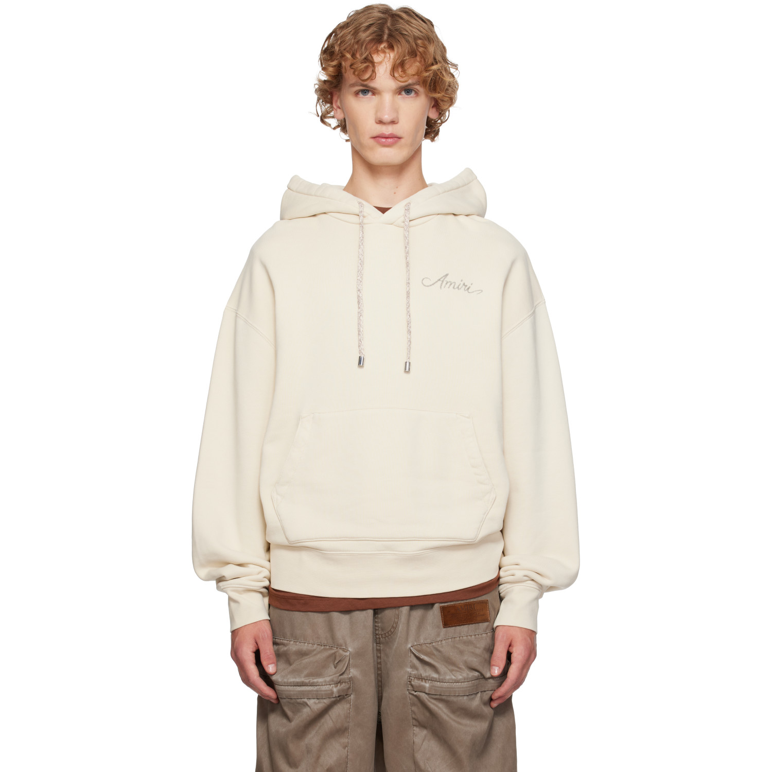 AMIRI Beige MA Quad Checkerboard Hoodie