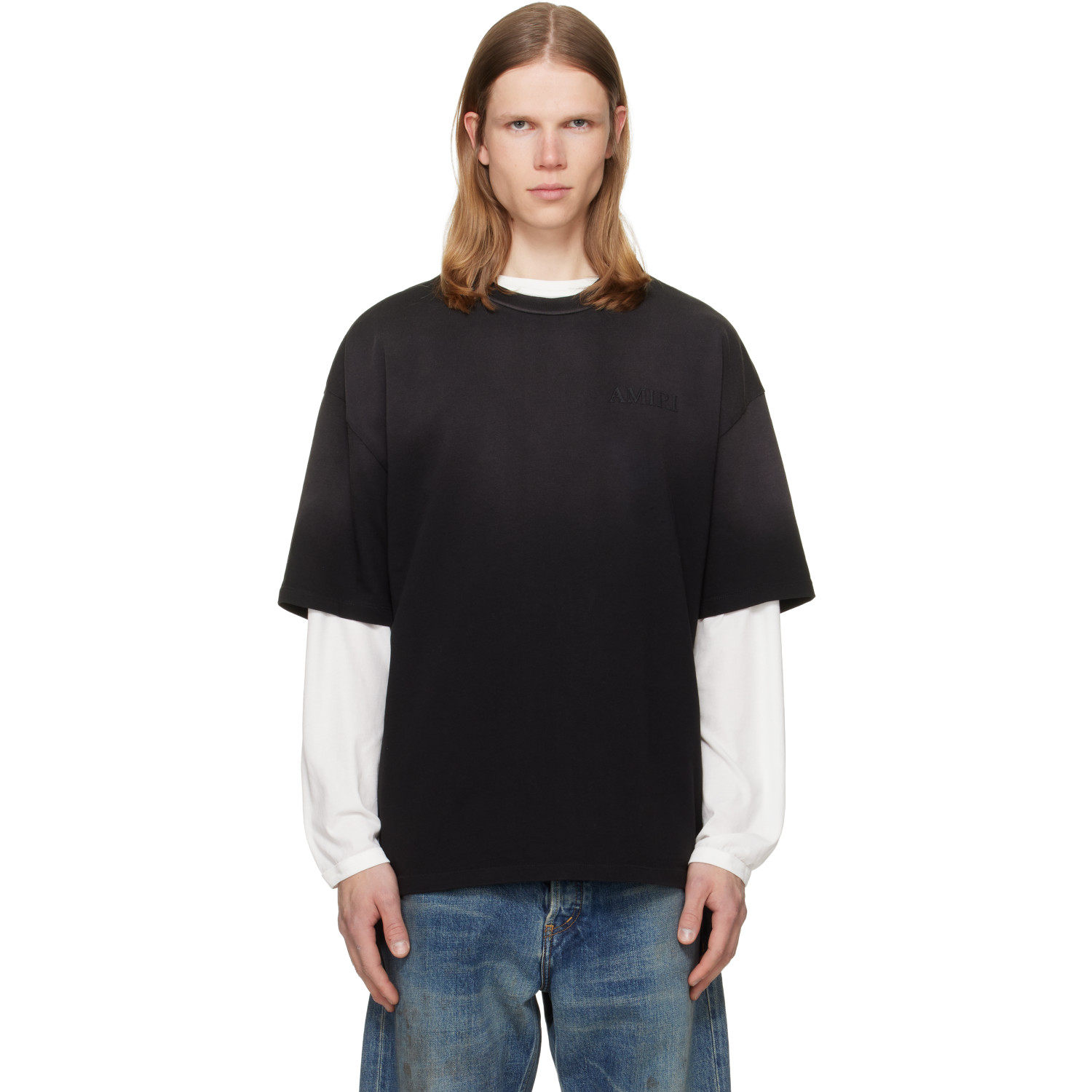 AMIRI Black Bandana Patch Oversized T-shirt