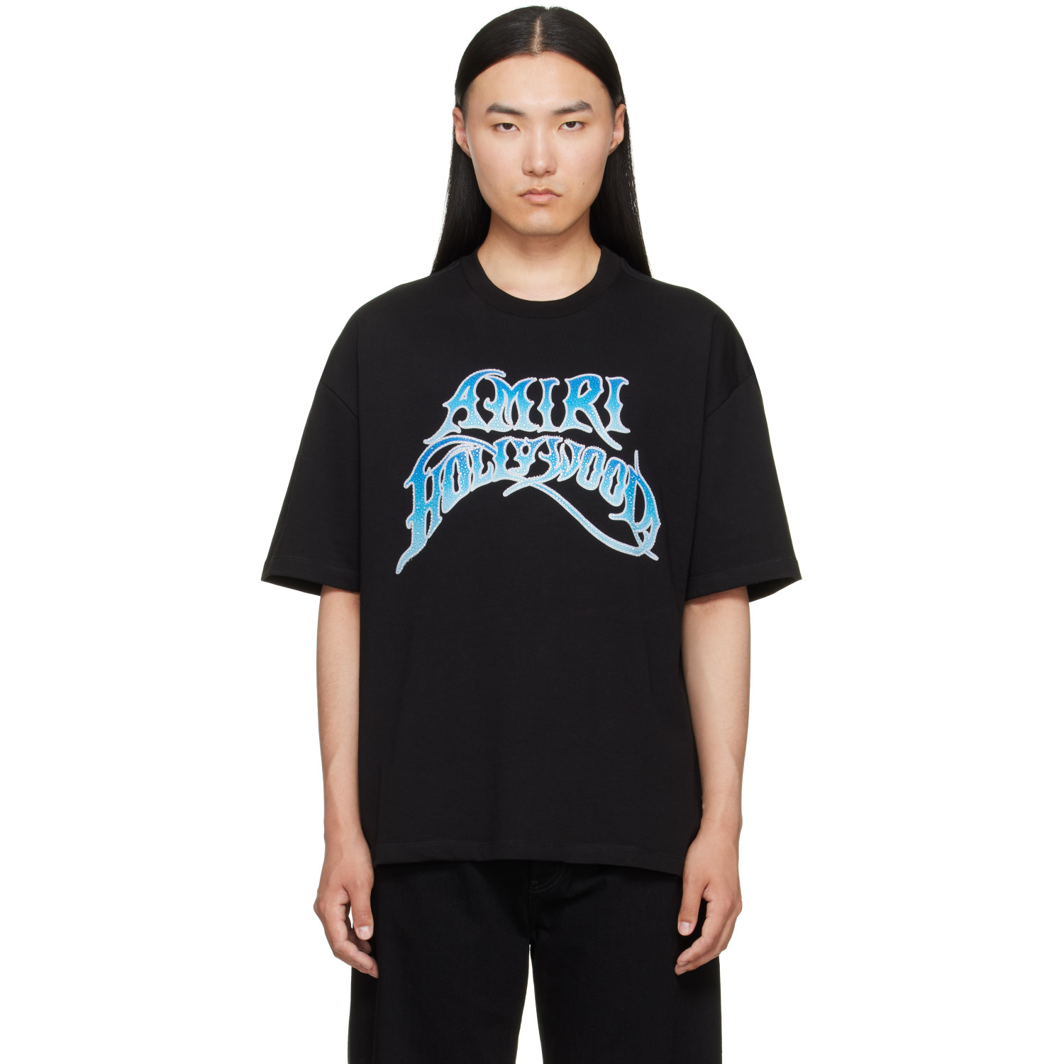 AMIRI Black Crystal Skater T-shirt