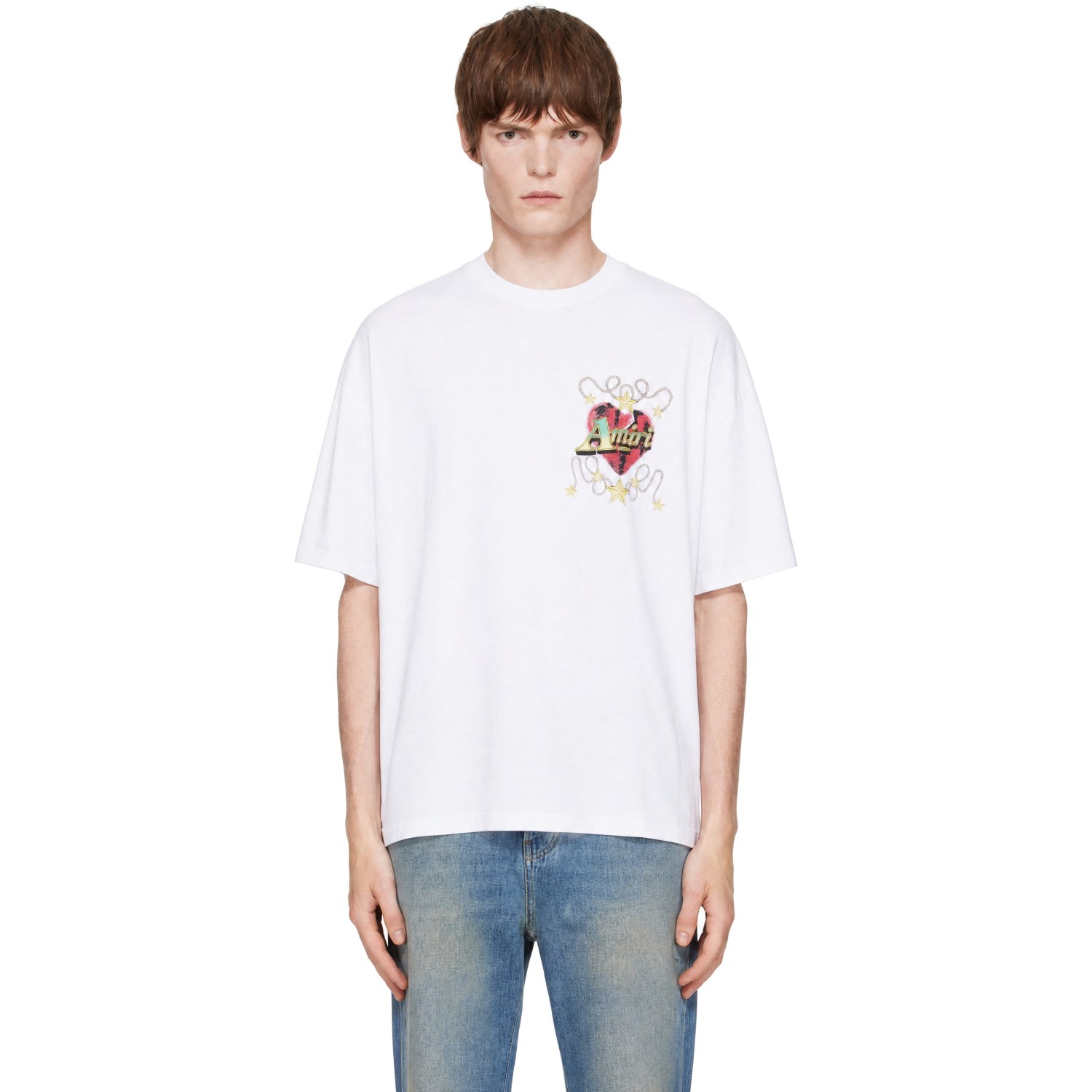 AMIRI White 'AMIRI Heart' Oversized T-shirt