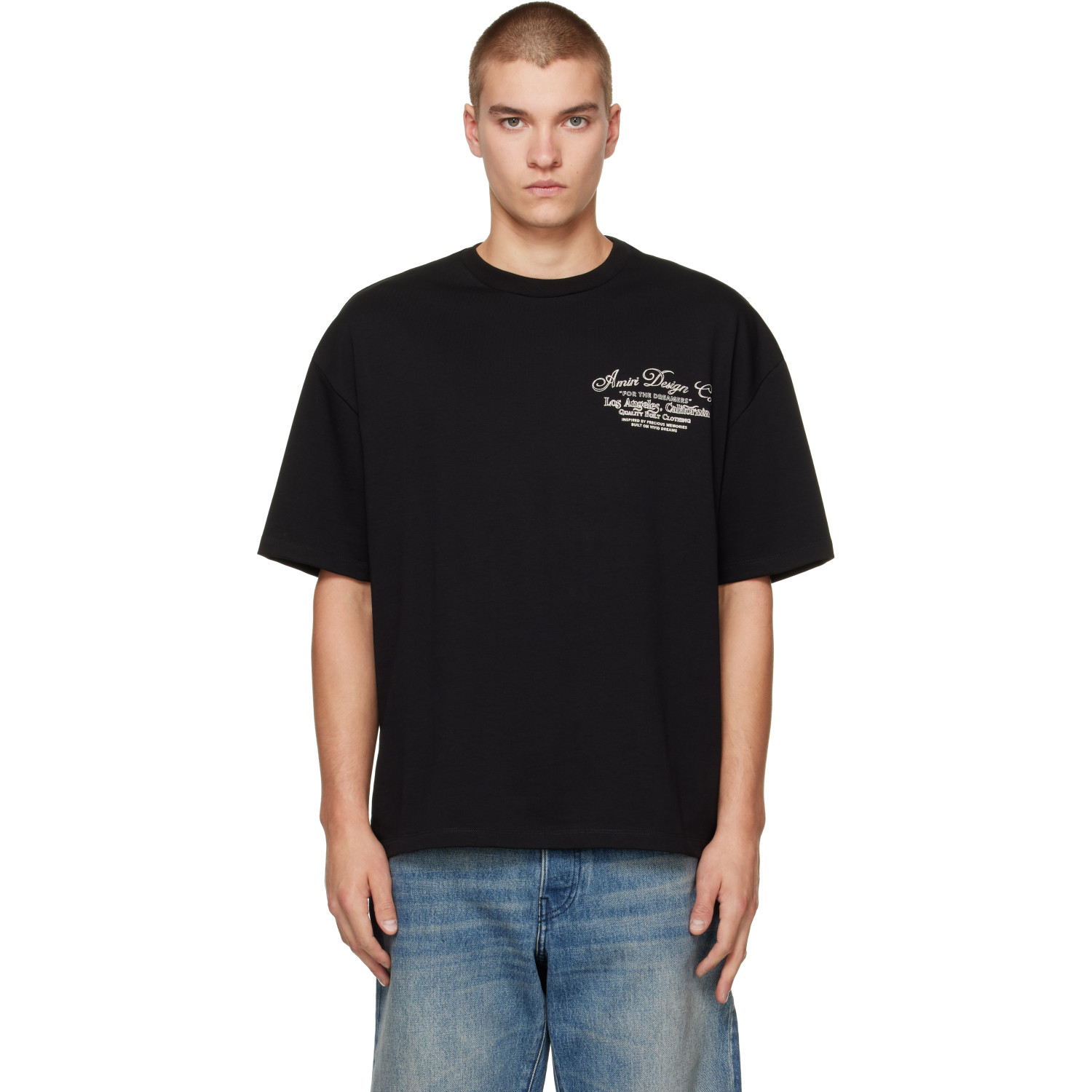 AMIRI Black 'Dreamers' Chain Stitch Oversized T-shirt