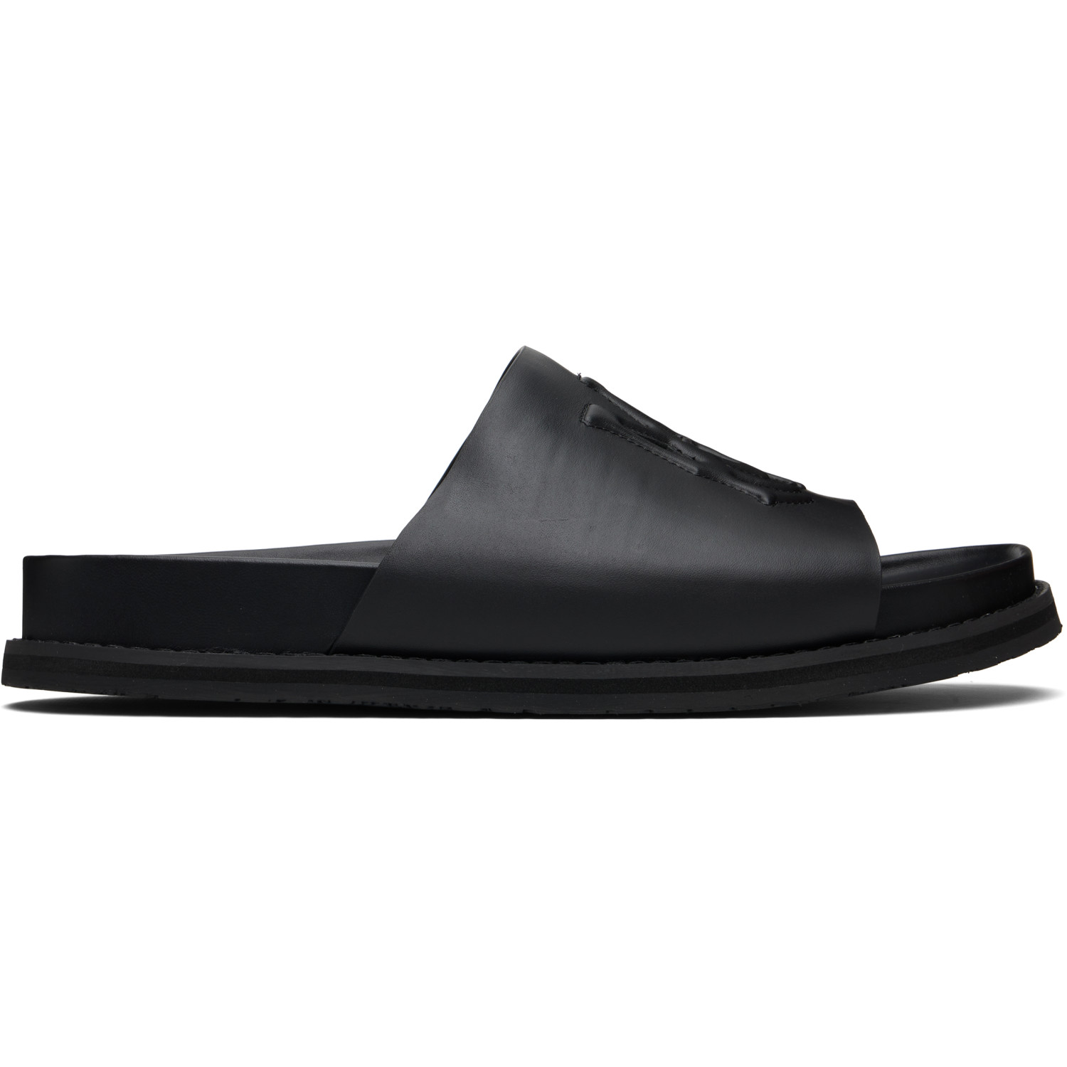 AMIRI Black MA Leather Pool Slides