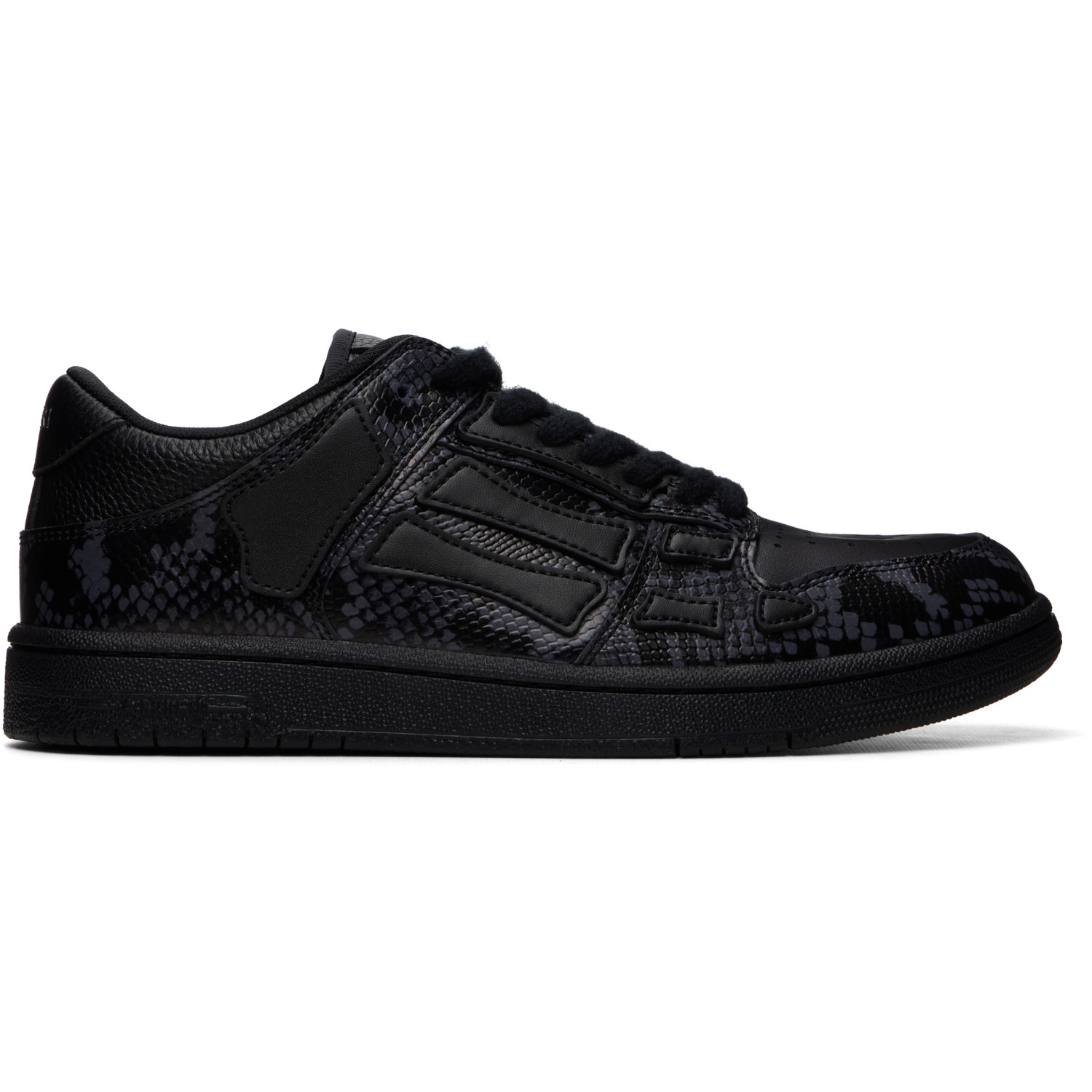 AMIRI Black Printed Python Skel Top Low Sneakers