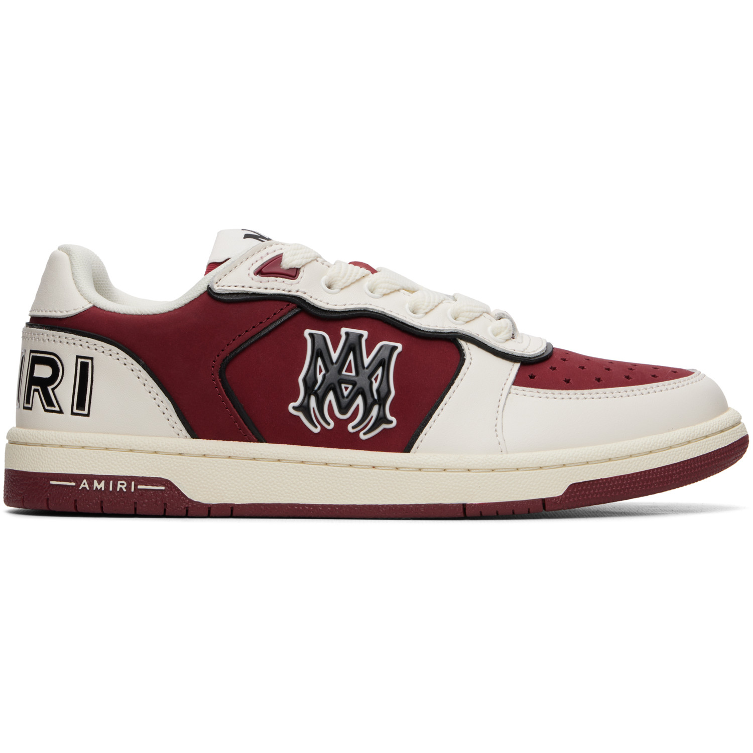 AMIRI White & Burgundy Newport Sneakers