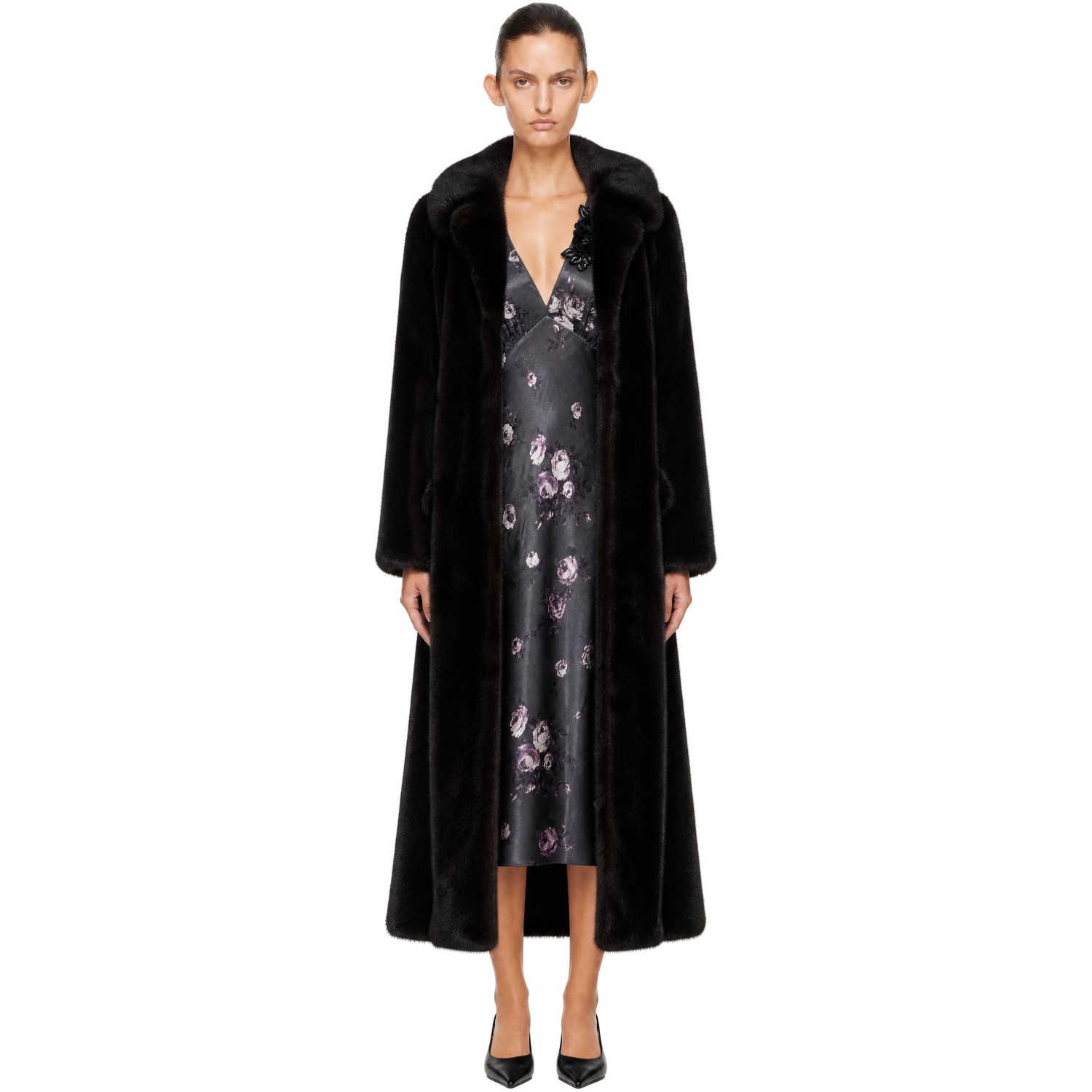 Anna Sui Brown Mink Faux Fur Coat