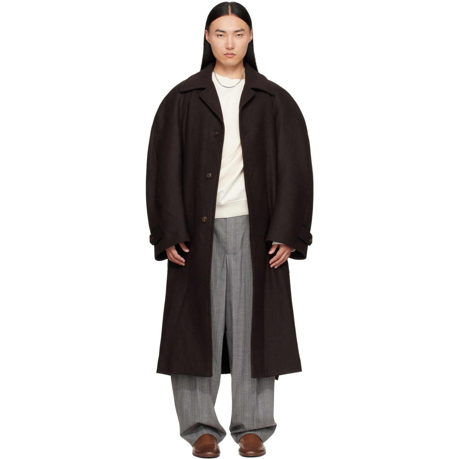 Hed Mayner Brown Twill Coat