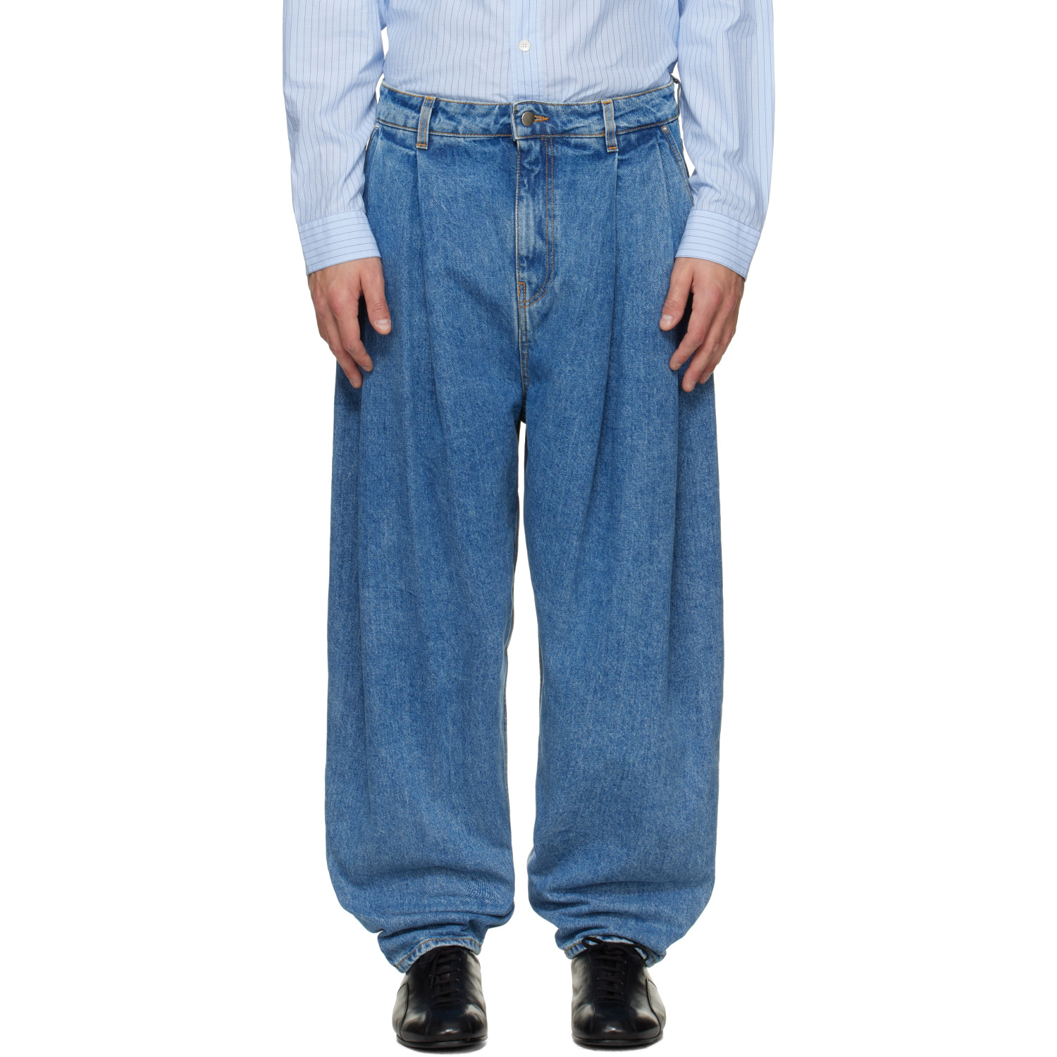 Hed Mayner Bue Pleated Jeans