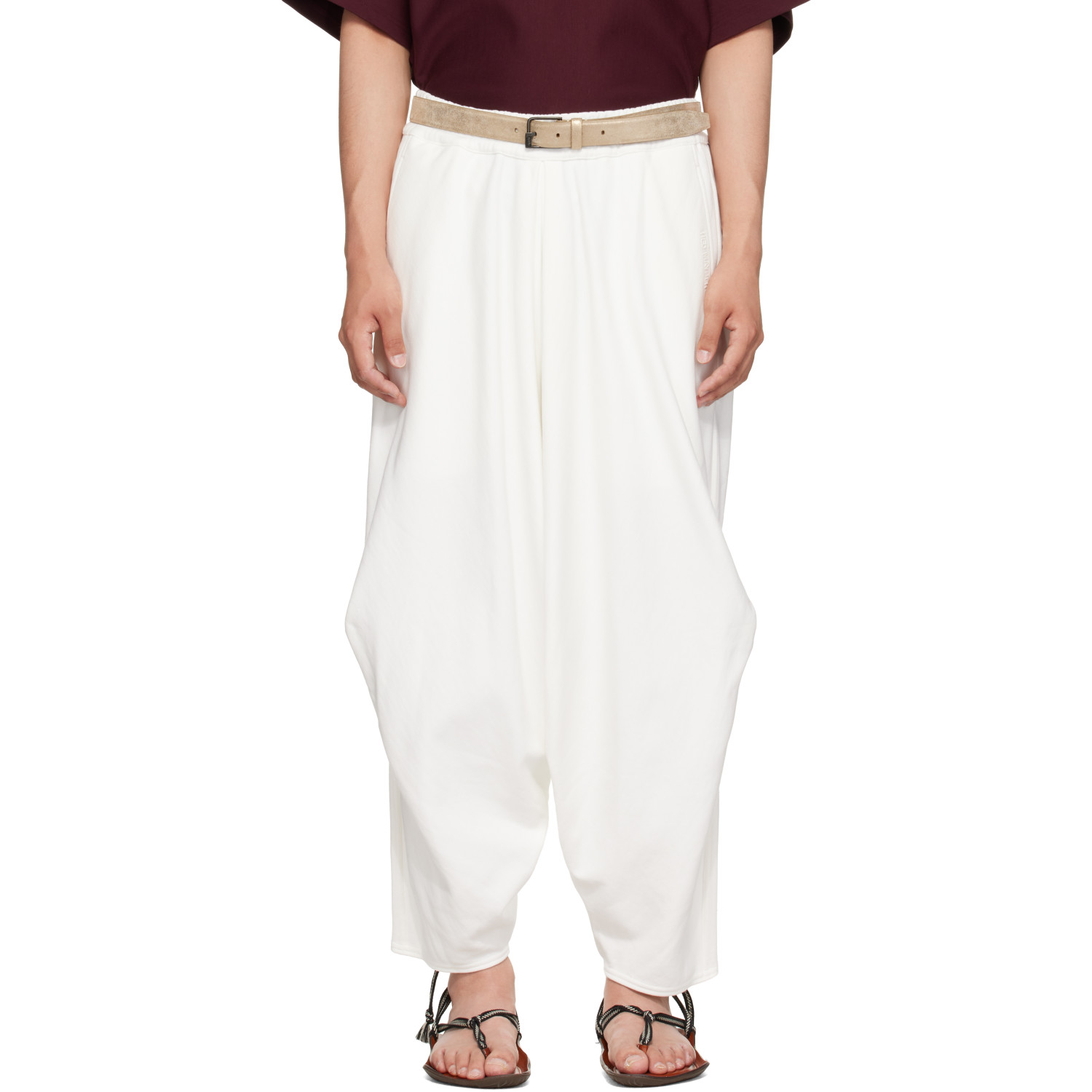 Hed Mayner Off-White Embroidered Sweatpants