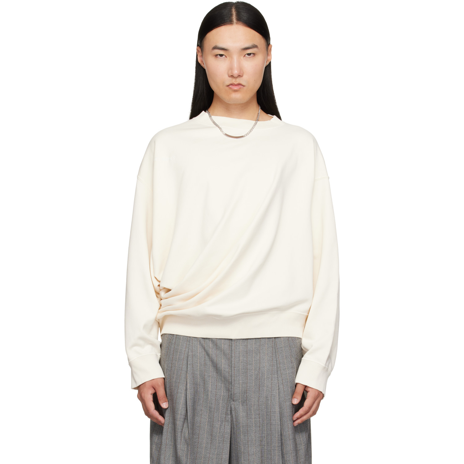 Hed Mayner Off-White Asymmetric Sweatshirt