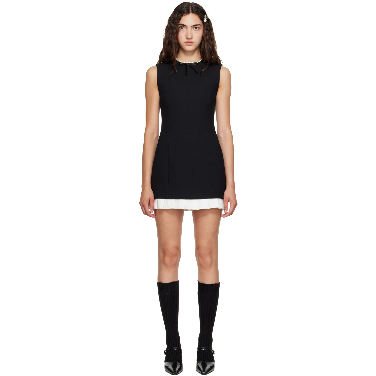 SHUSHU/TONG Black Sleeveless Slim-Fit Minidress