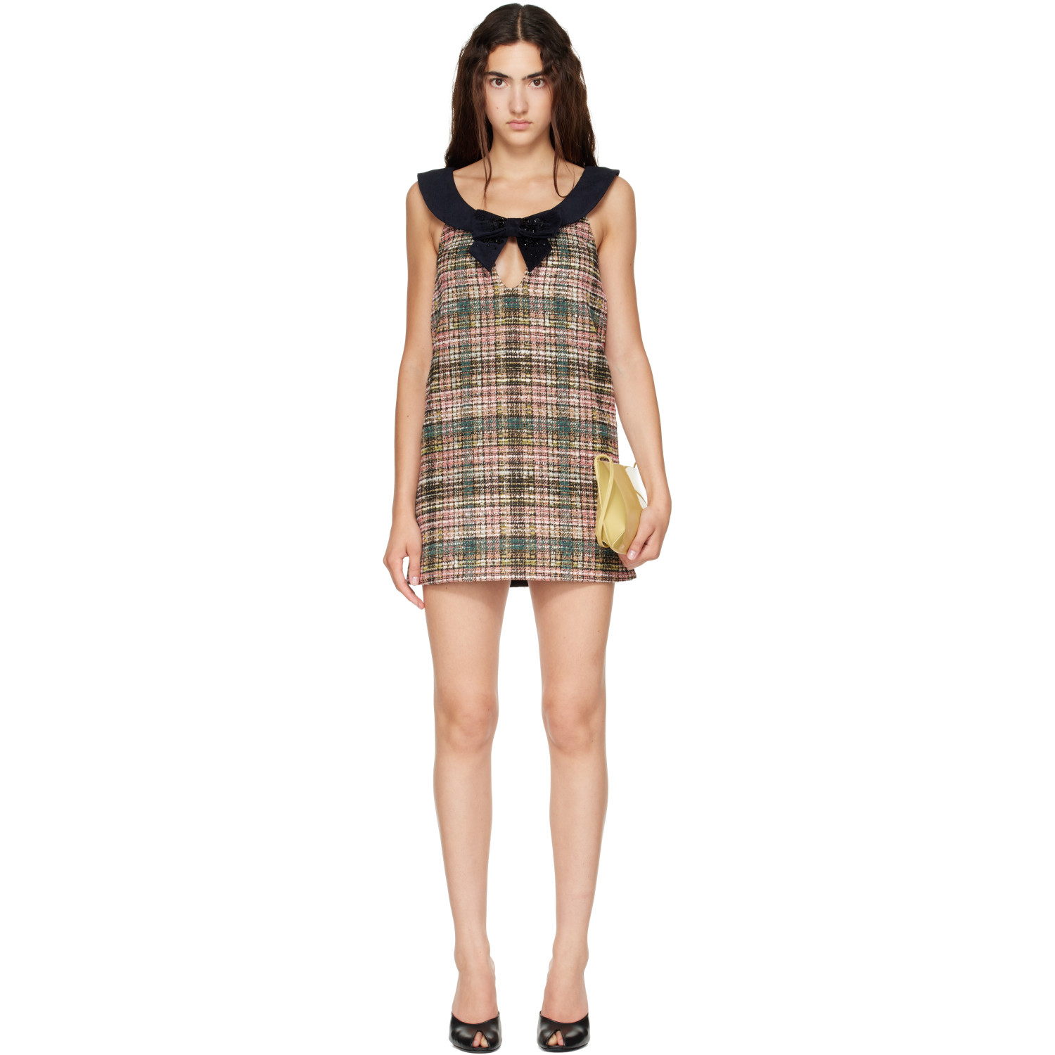 SHUSHU/TONG Multicolor Bow Cutout Sleeveless Minidress
