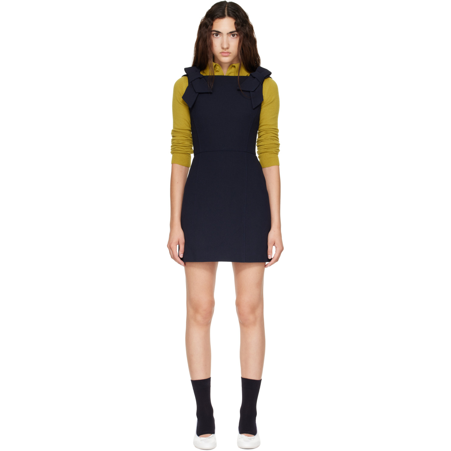 SHUSHU/TONG Navy Bow Strap Minidress
