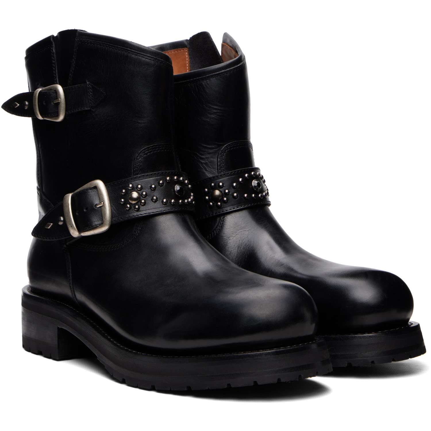 Second / Layer Black 8 Rider Boots In Black