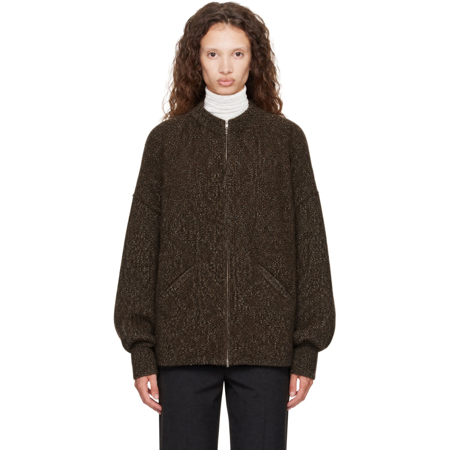 Cordera Brown Speckled Zip Jacket