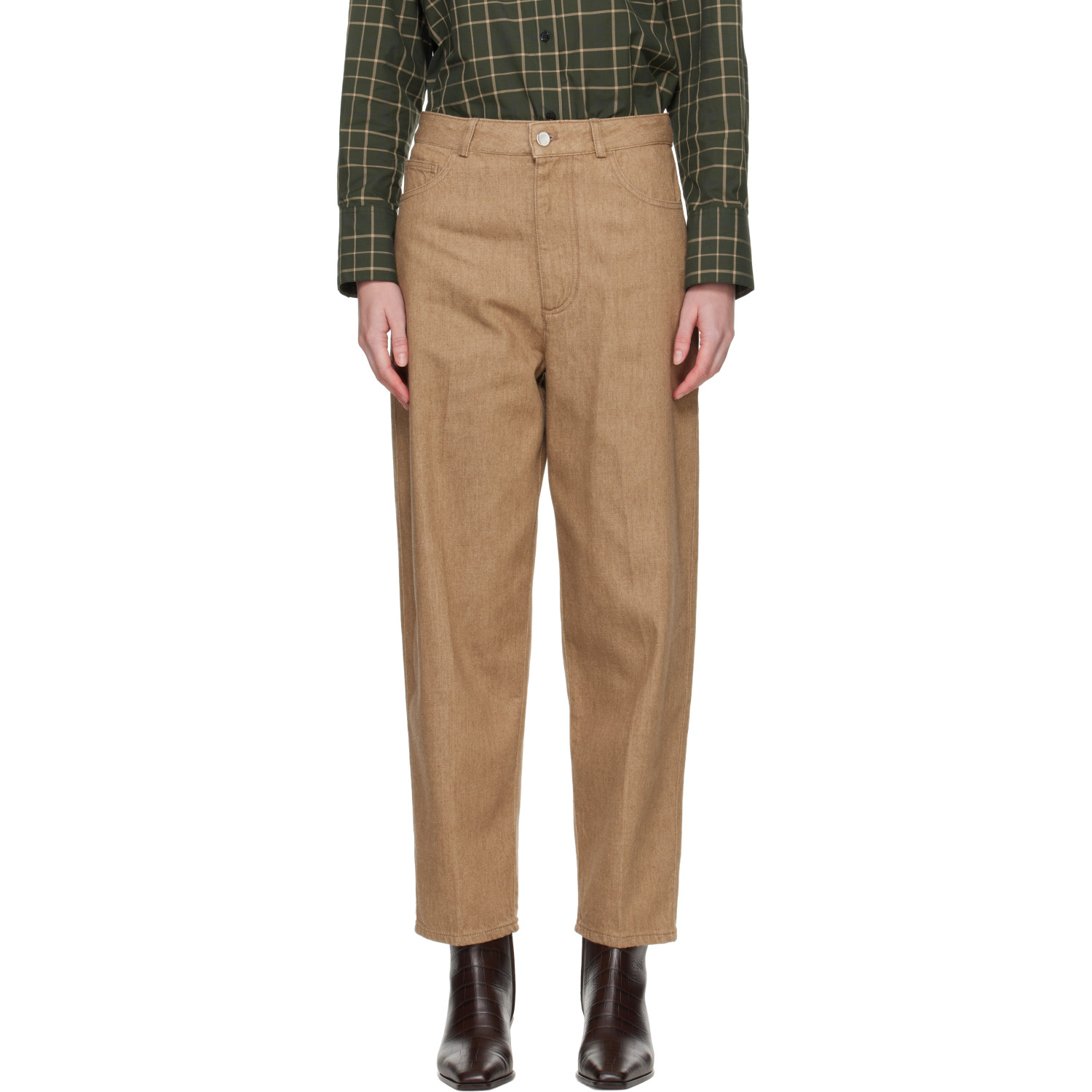 Cordera Beige Denim Carrot Jeans