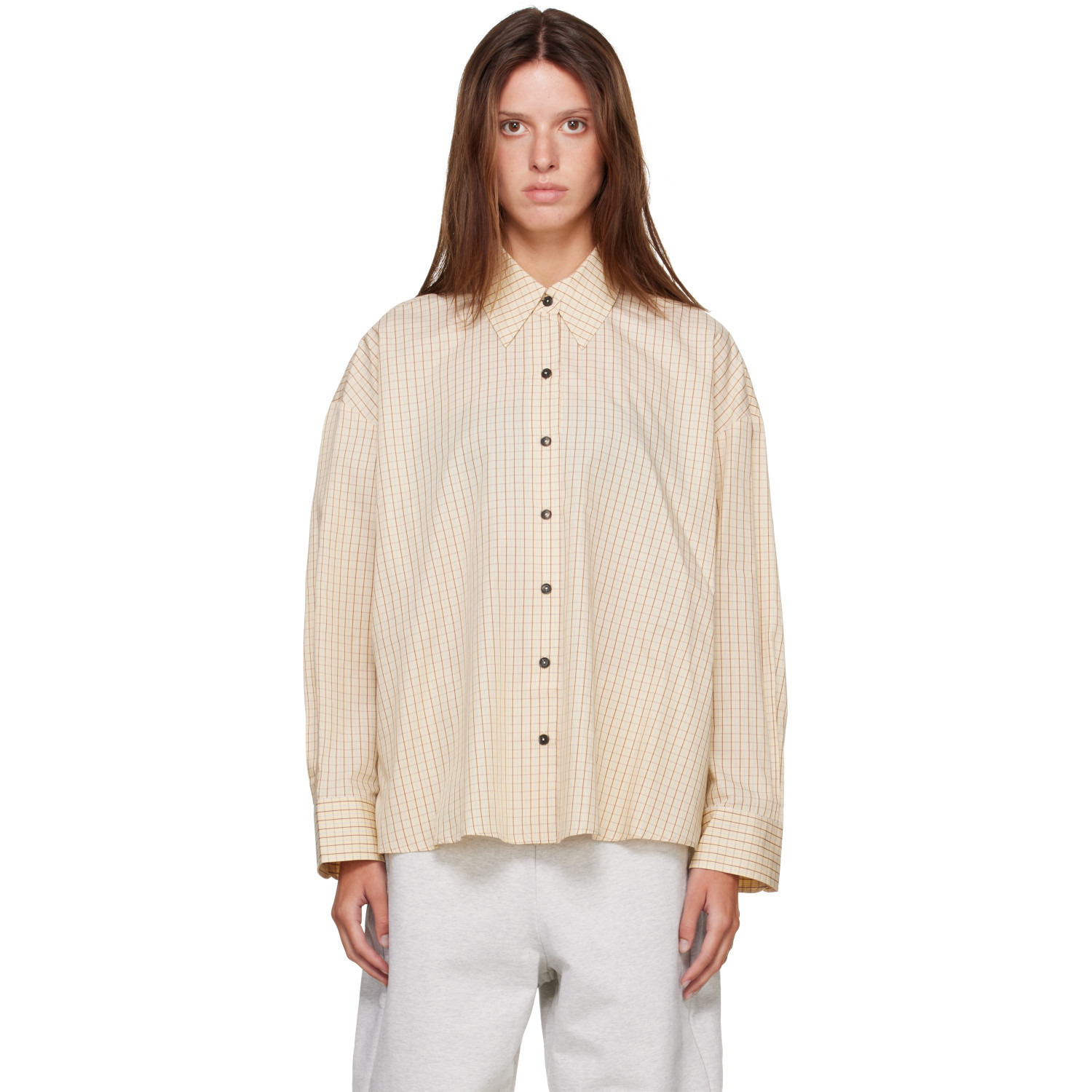 Cordera Yellow Checked Oversized Shirt