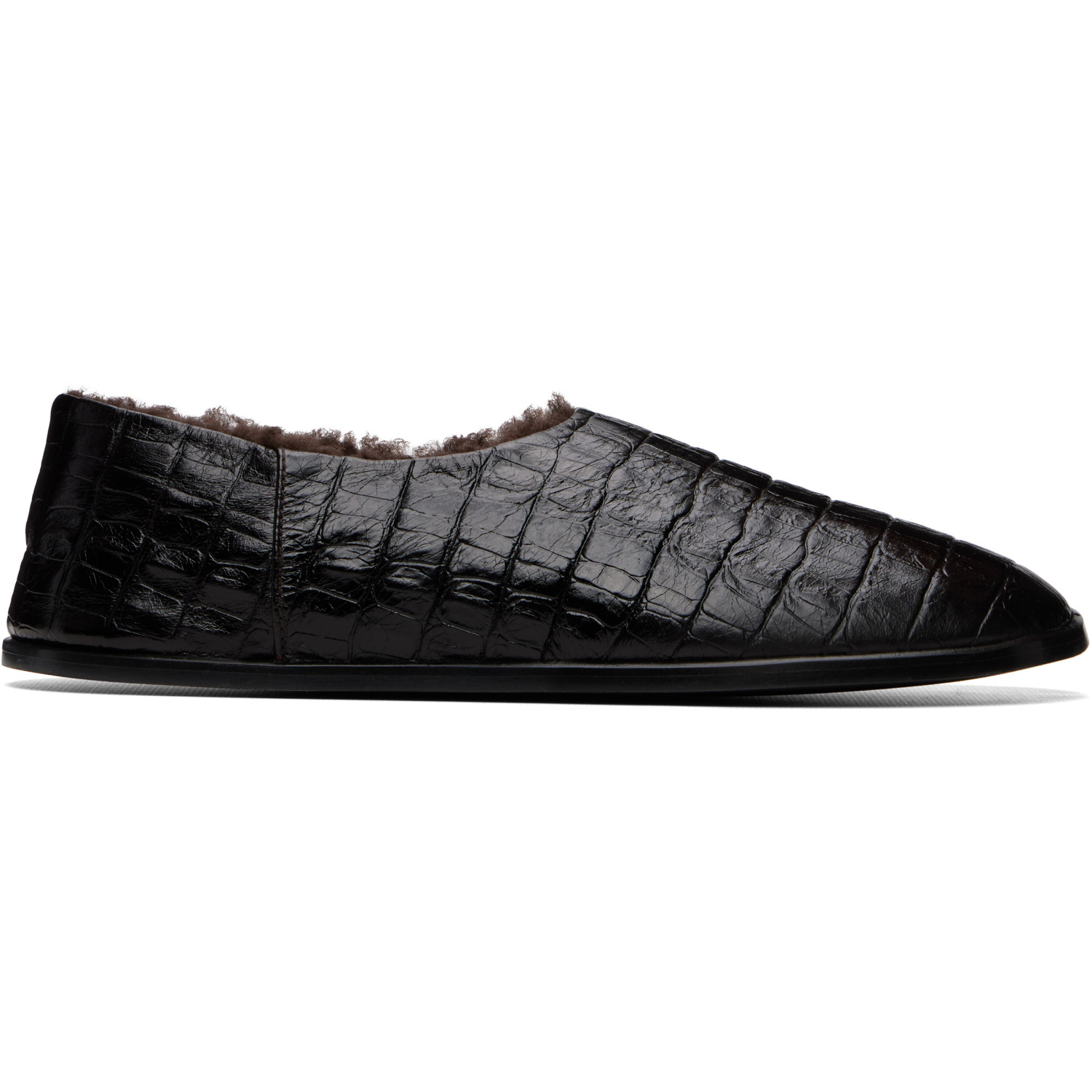 Cordera Brown Crocodile Slippers
