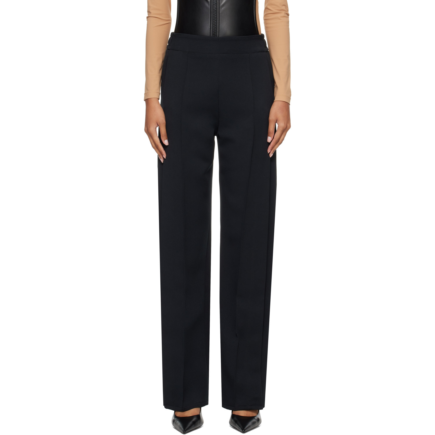 Courrèges Black Snap Twill Flare Trousers