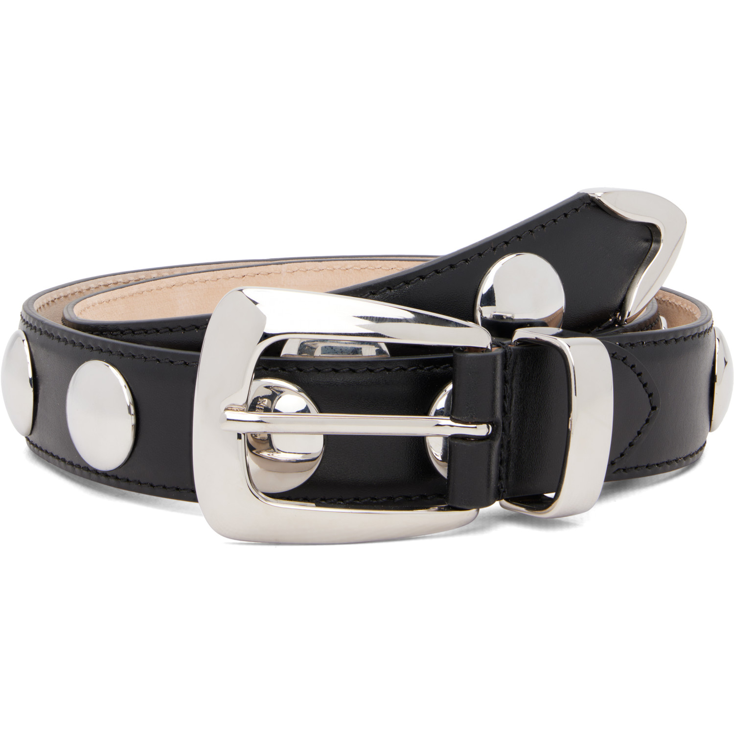 KHAITE Black Studs Benny Belt