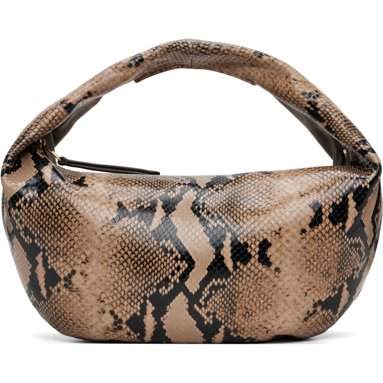 KHAITE Beige & Gray Olivia Medium Python Emboss Bag