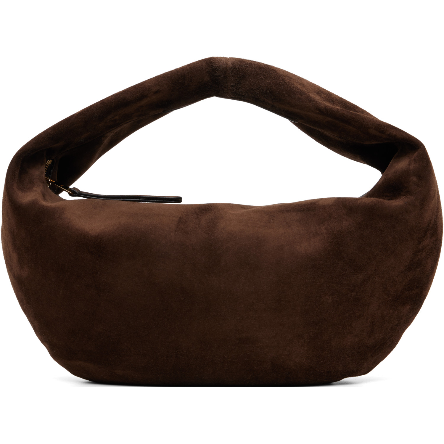 KHAITE Brown Calf Suede Medium Olivia Bag