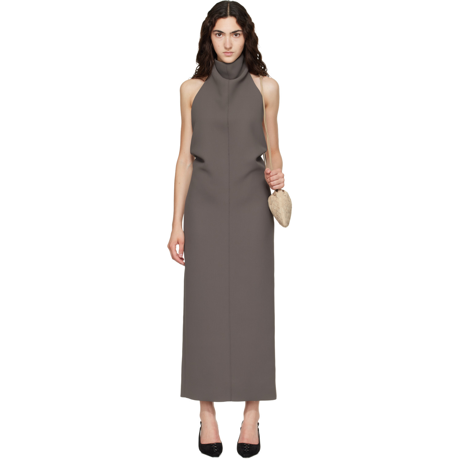 KHAITE Taupe Roxanne Maxi Dress