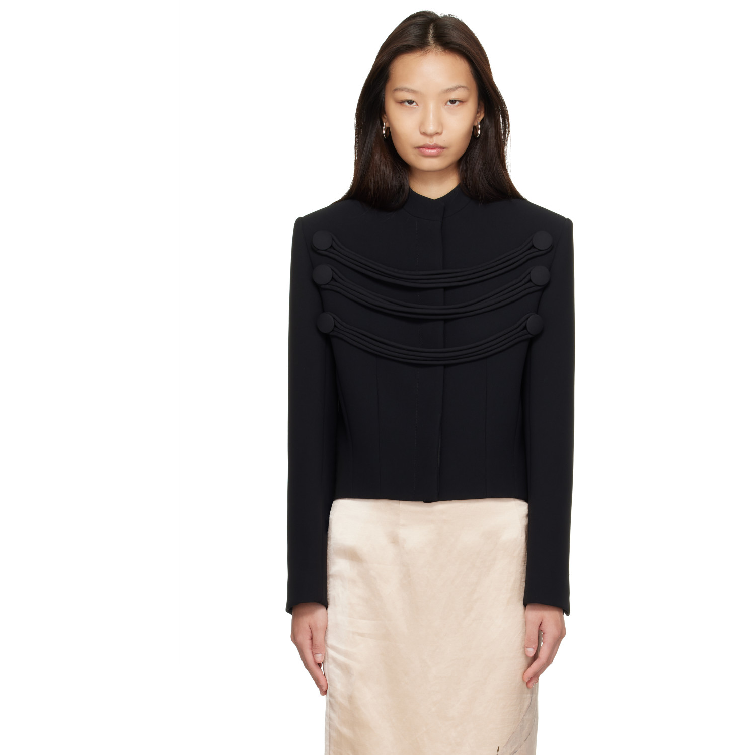 KHAITE Black York Cord Embroidered Jacket