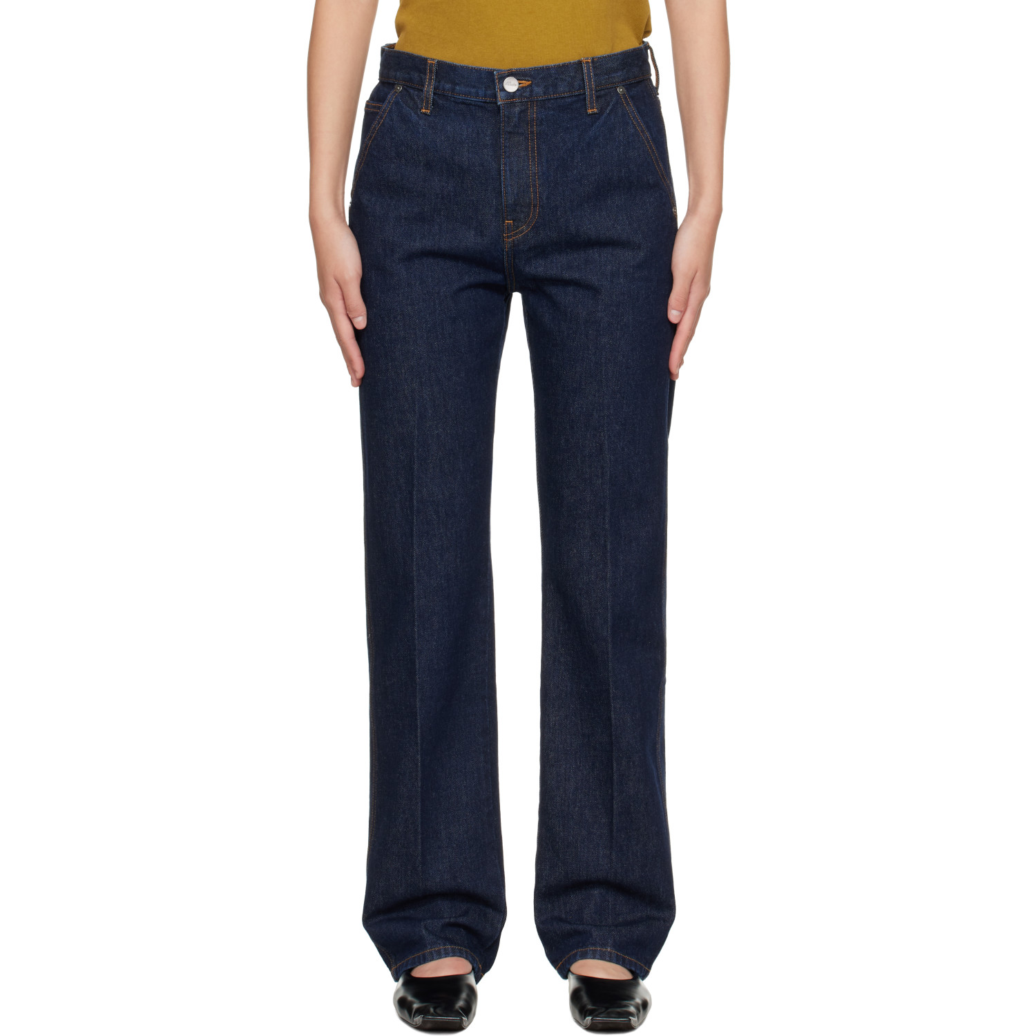 KHAITE Navy Rossi Jeans