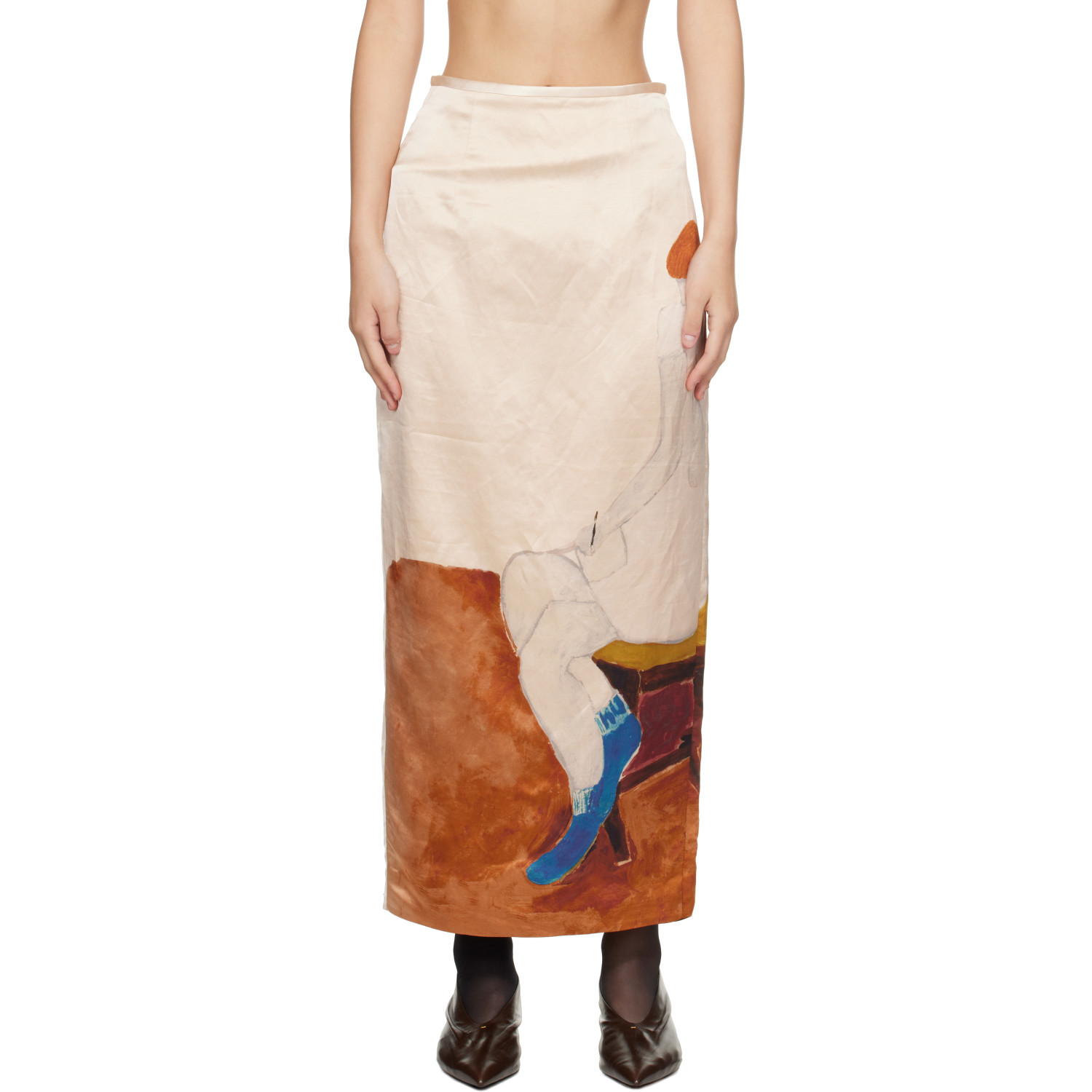 KHAITE Beige Winton Maxi Skirt