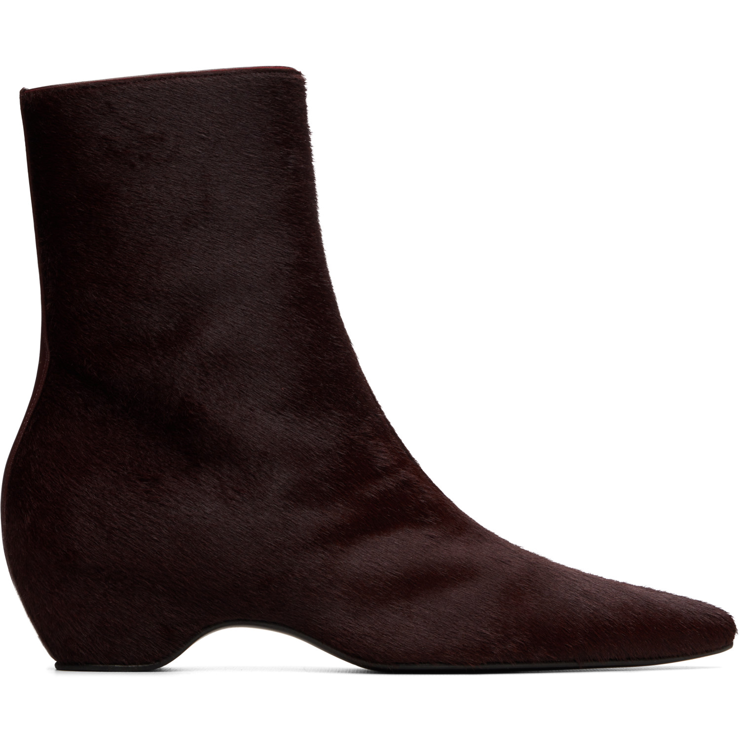 KHAITE Burgundy Sybil Ankle Boots