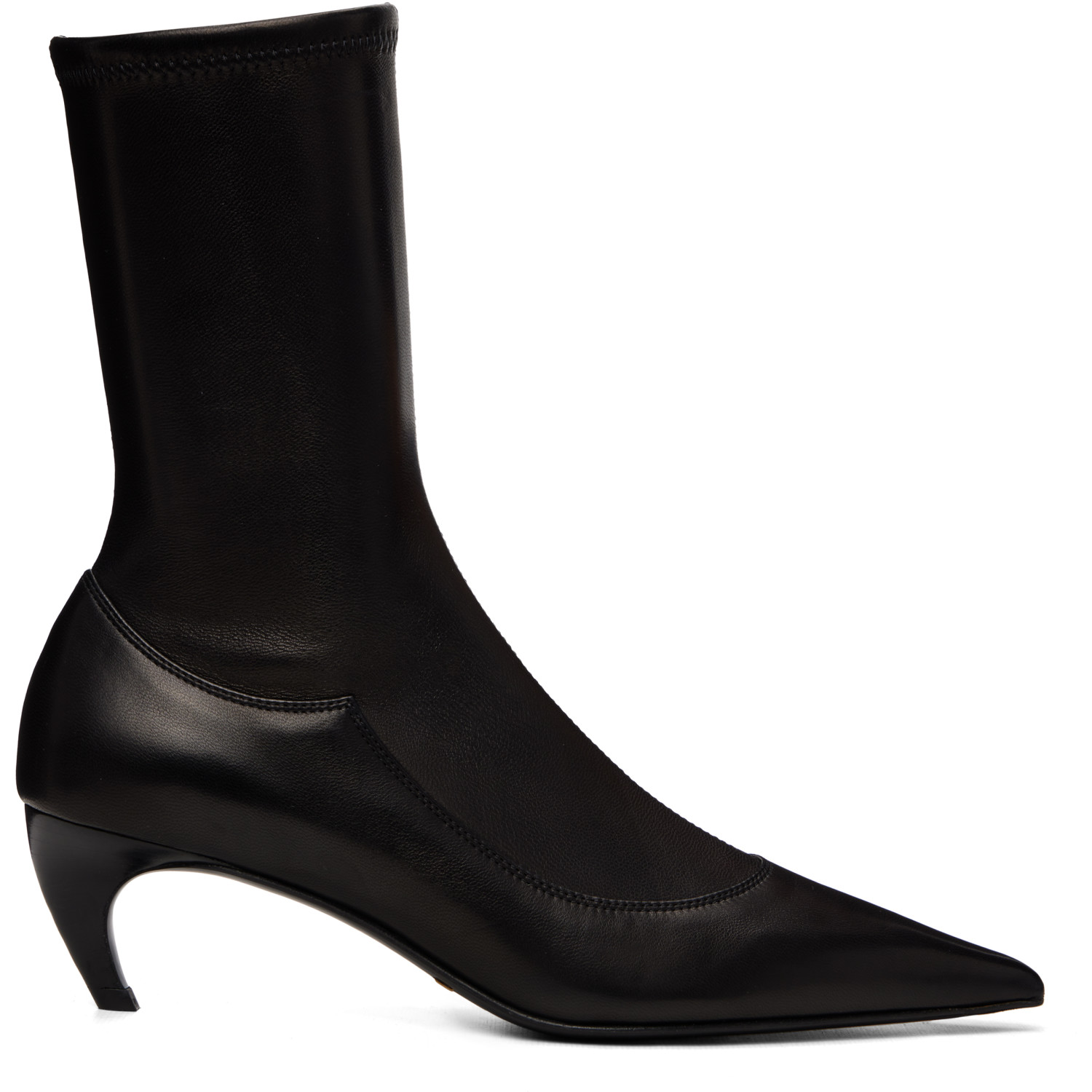 KHAITE Black Valerie Mid-Calf Boots