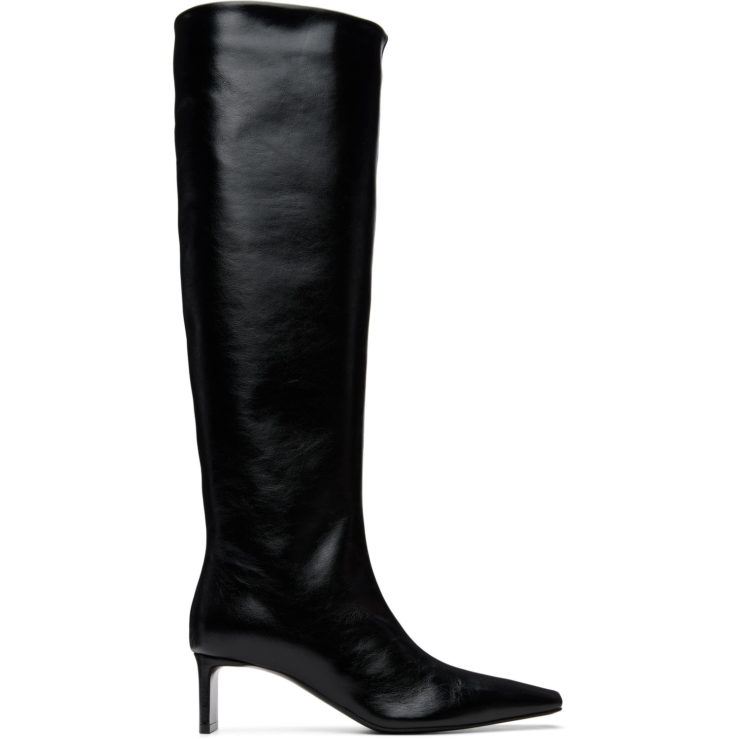 KHAITE Black Ona Knee-High Boots