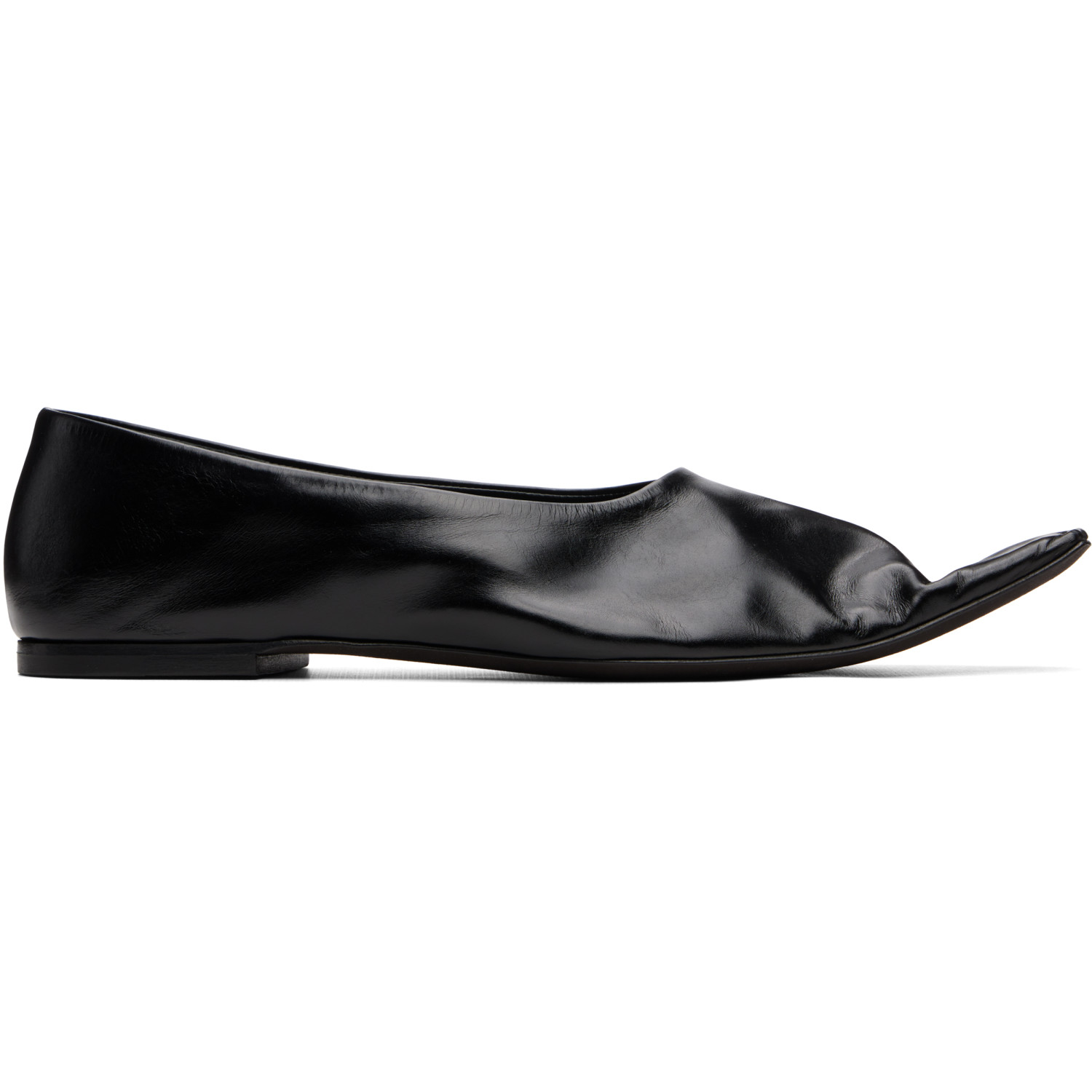 KHAITE Black Marlene Ballerina Flats
