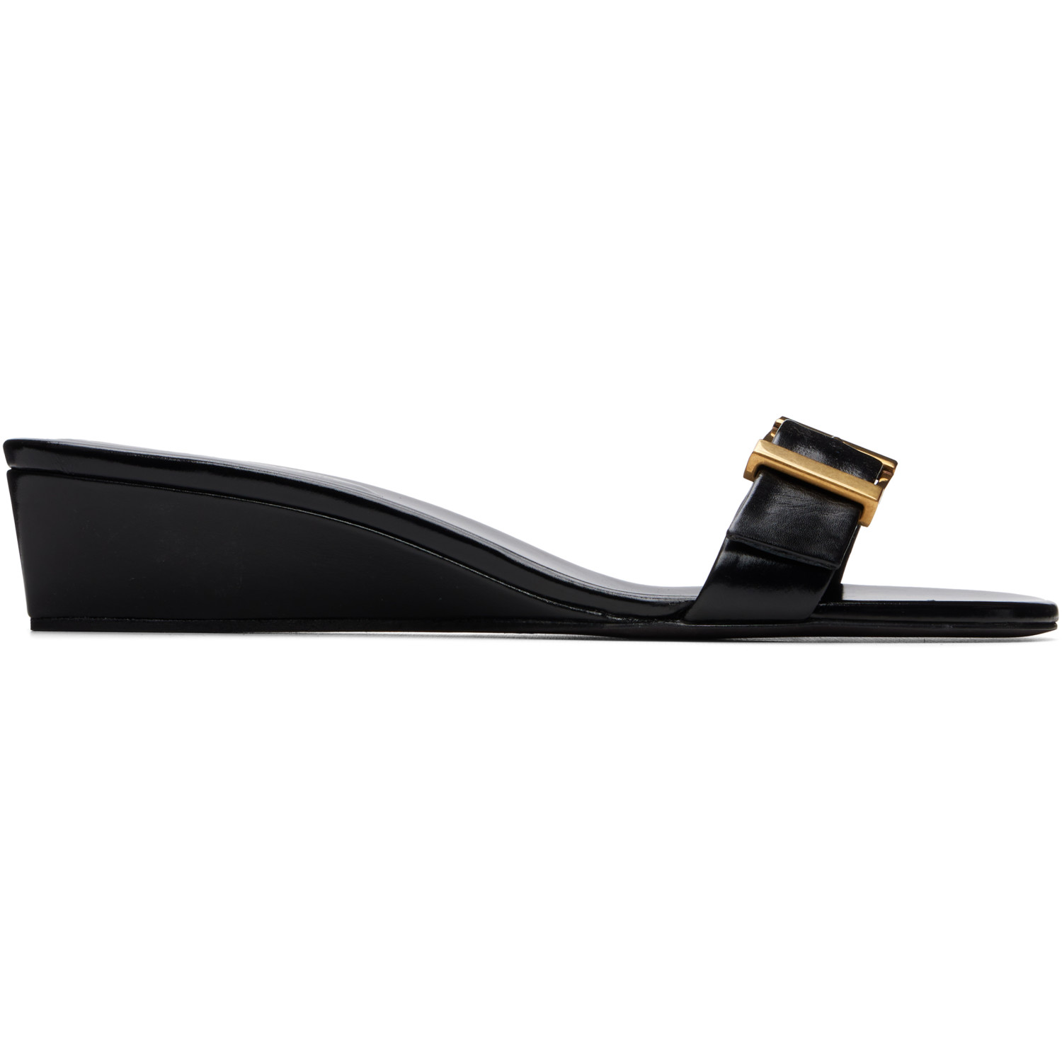 KHAITE Black Manhattan Heeled Sandals