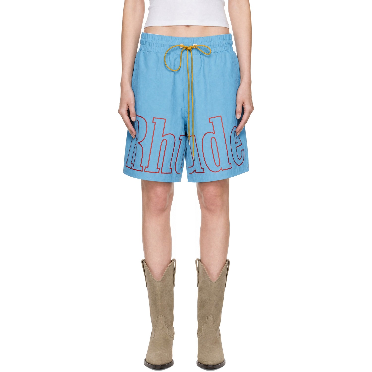 Rhude Blue Logo Track Shorts