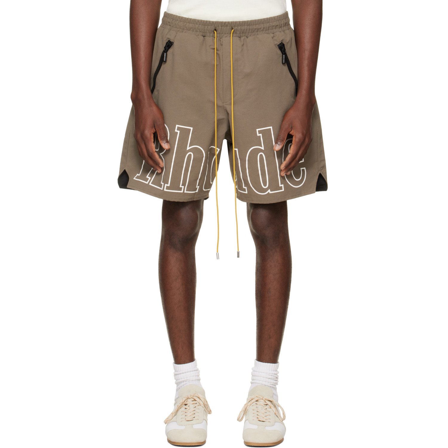 Rhude Taupe 'RH' Logo Shorts