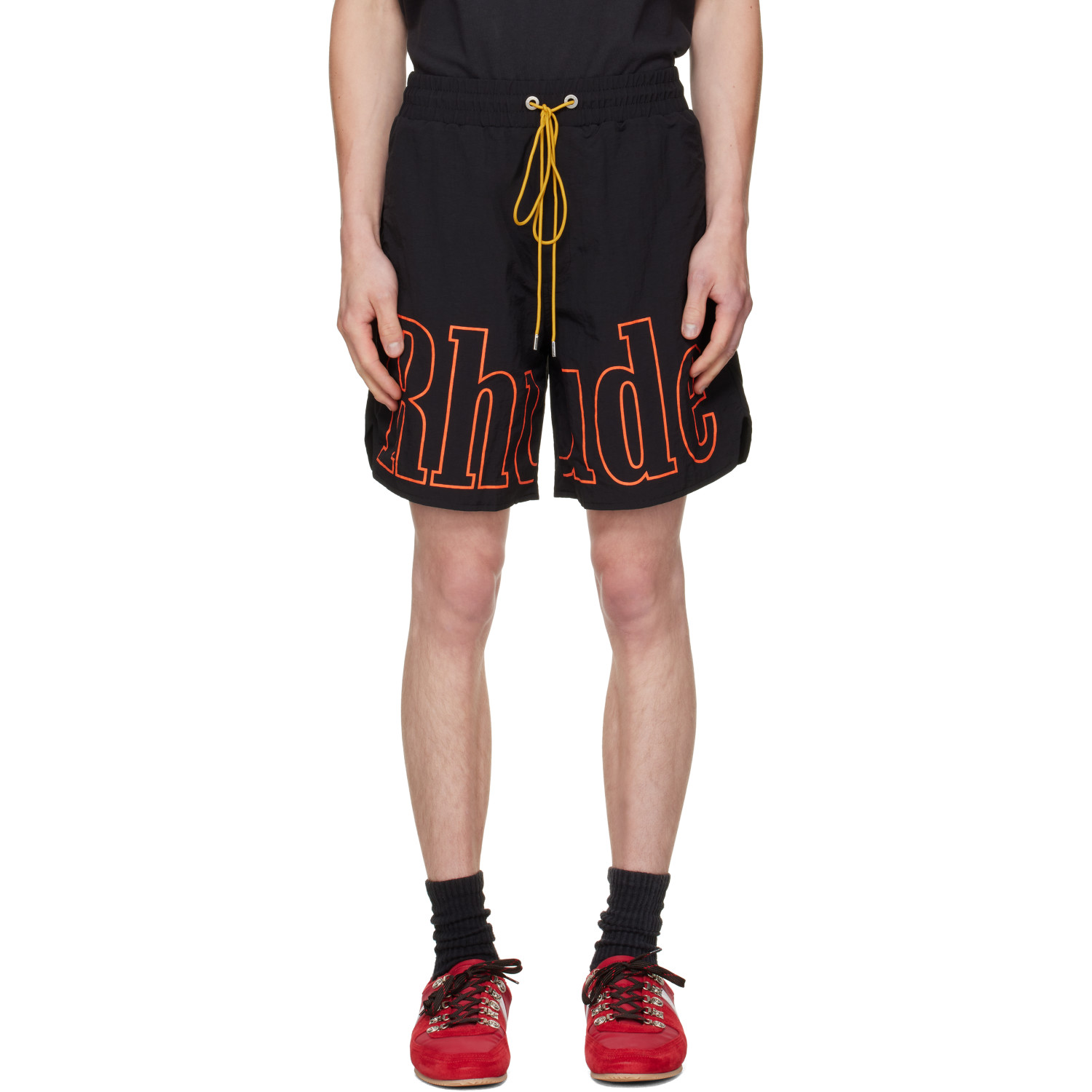 Rhude Black Logo Track Shorts