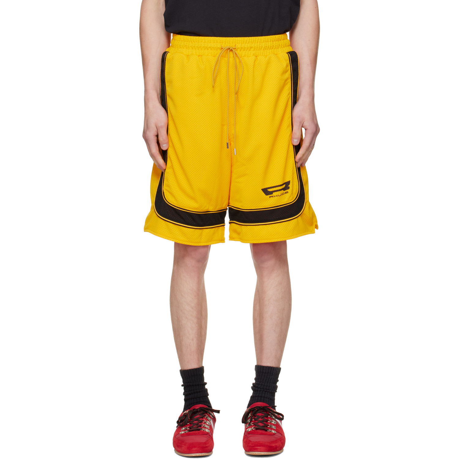 Rhude Yellow Campione Baggy Mesh Shorts