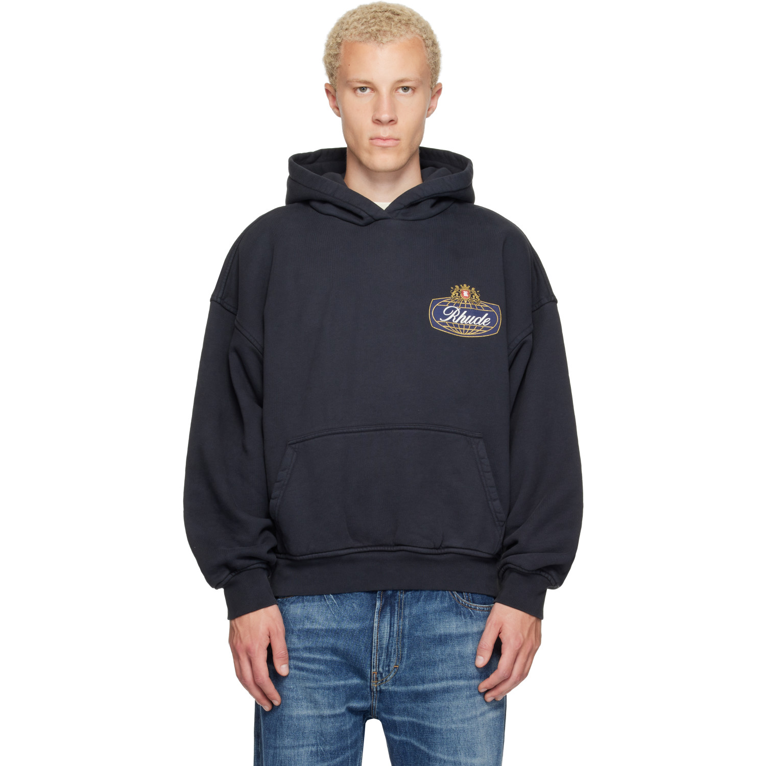 Rhude Black Safari Crest Hoodie