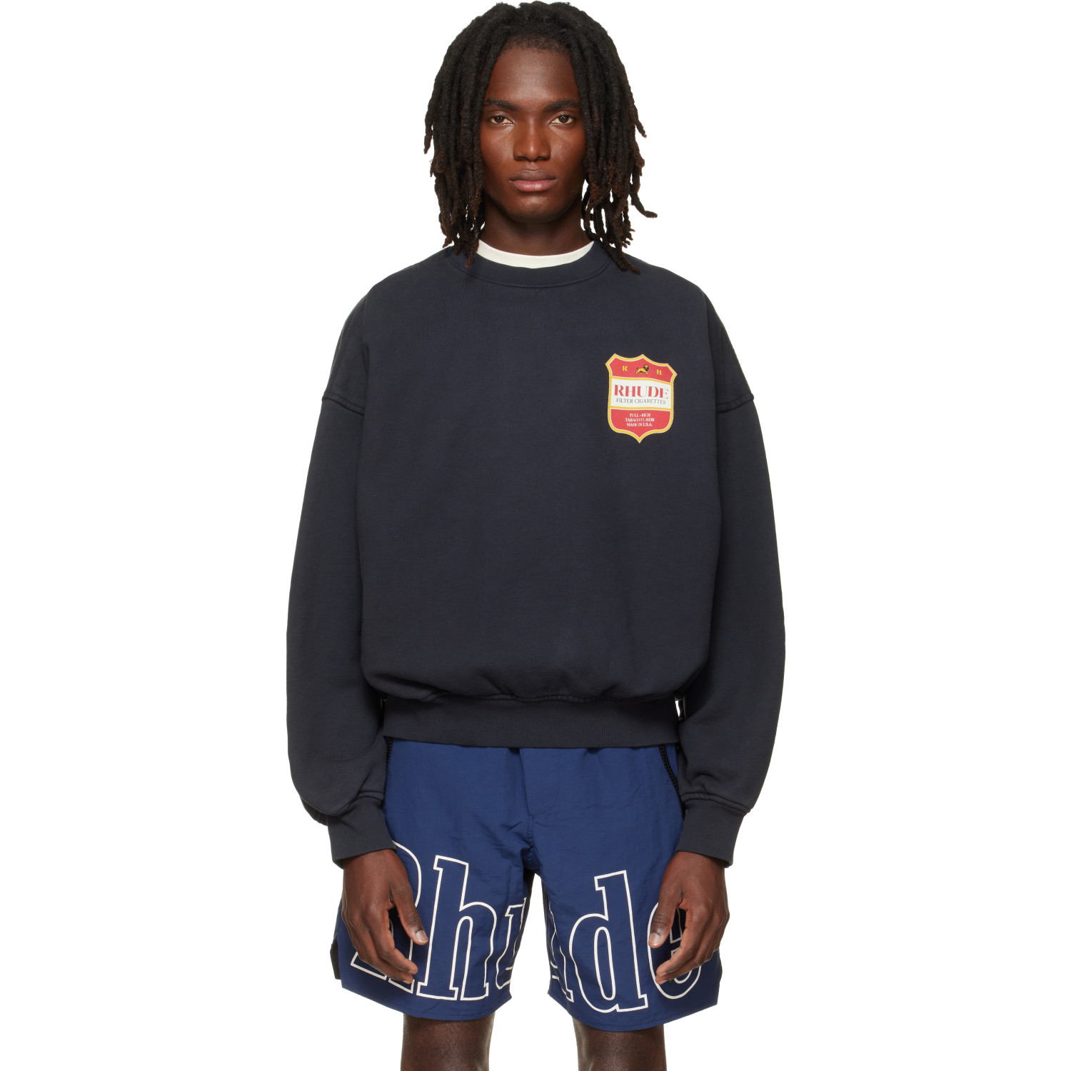 Rhude Black Filtaro Crest Crewneck Sweatshirt