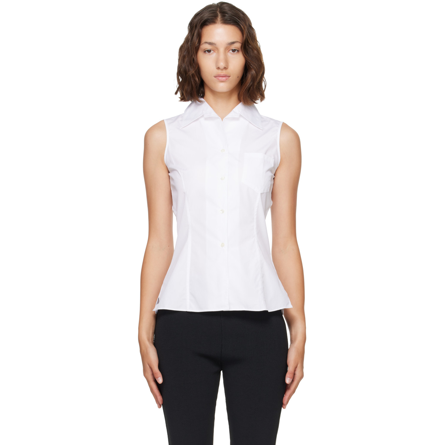 FLORE FLORE White Rosie Sleeveless Shirt
