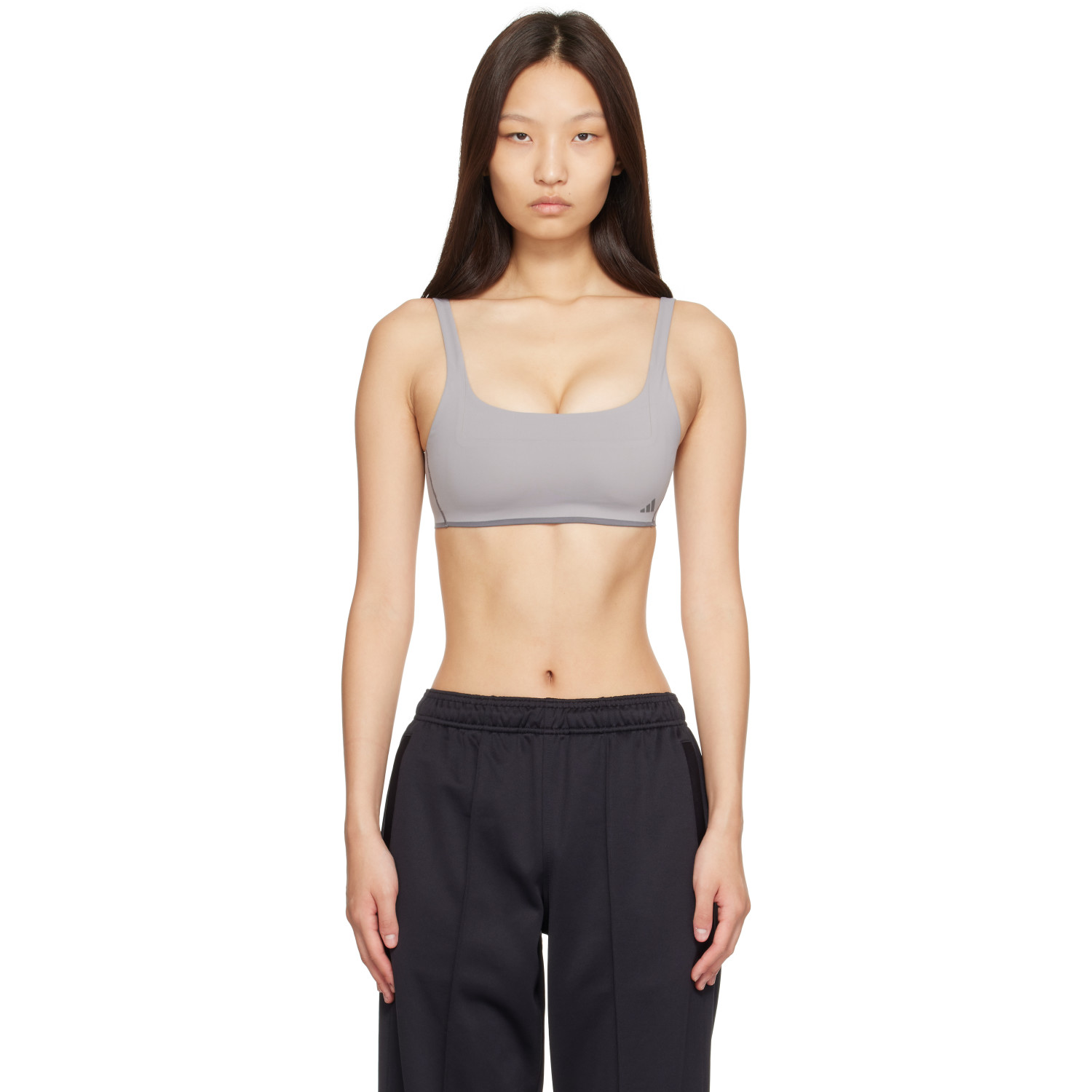 Entire Studios Gray Adidas Edition Optime Training Low Support Sport Bra In Dove Grey