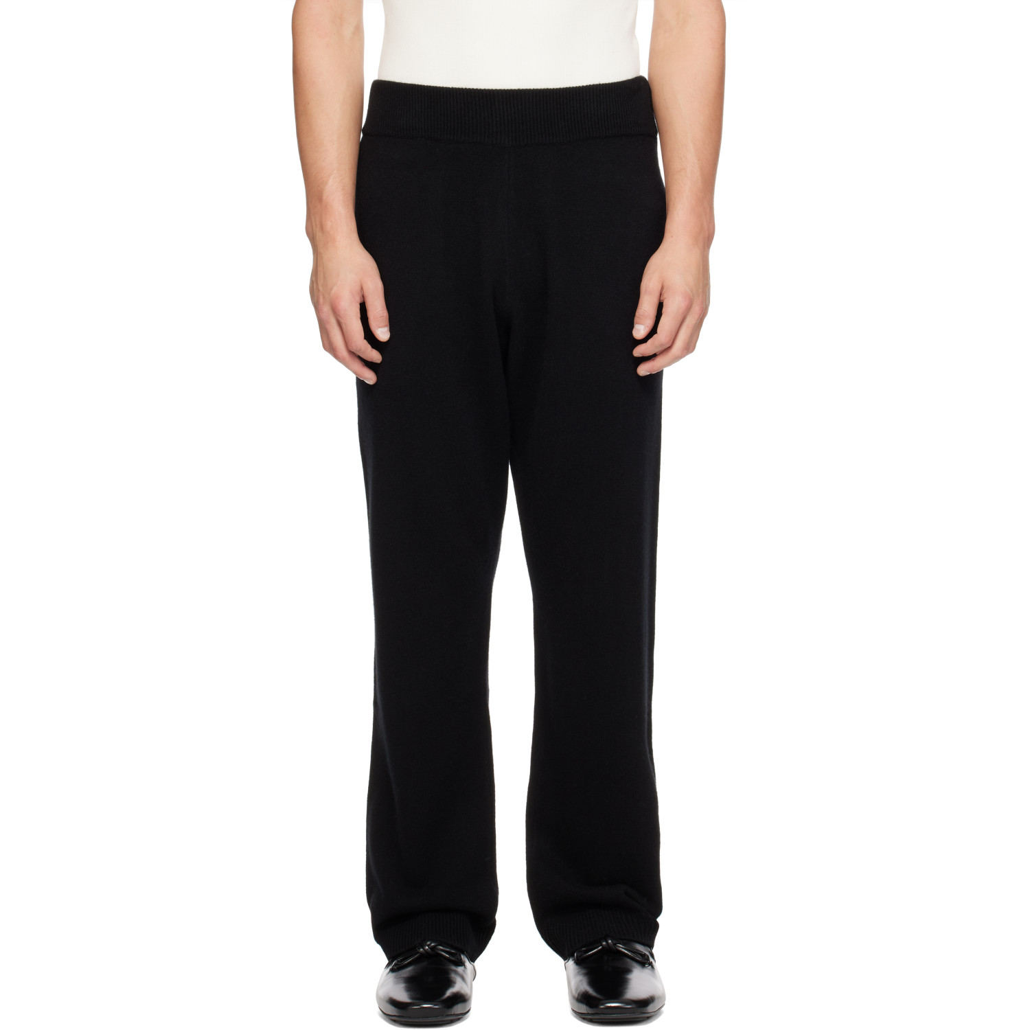 Entire Studios Black Knit Cashmere Sweatpants