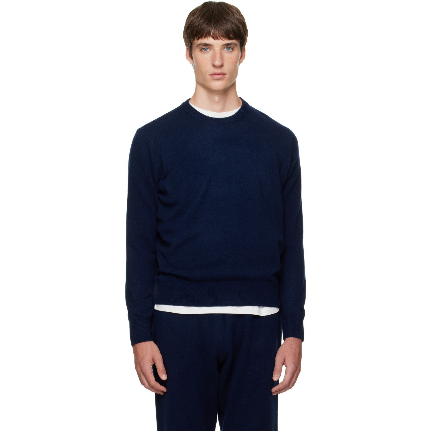 Entire Studios Navy Knit Cashmere Crewneck Sweater