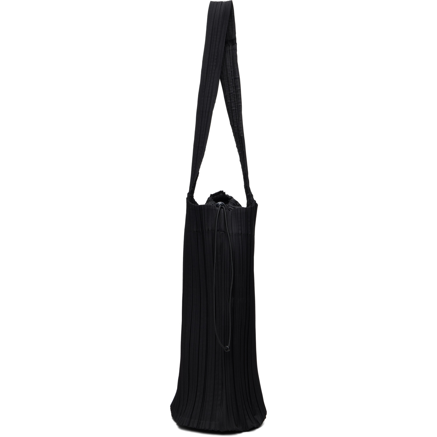 PLEATS PLEASE ISSEY MIYAKE Black Pleats Swan Tote
