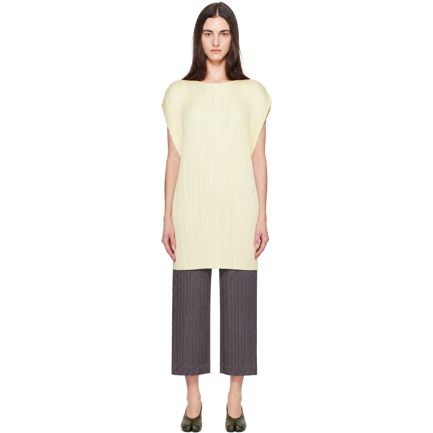 PLEATS PLEASE ISSEY MIYAKE Yellow Monthly Colors July Minidress
