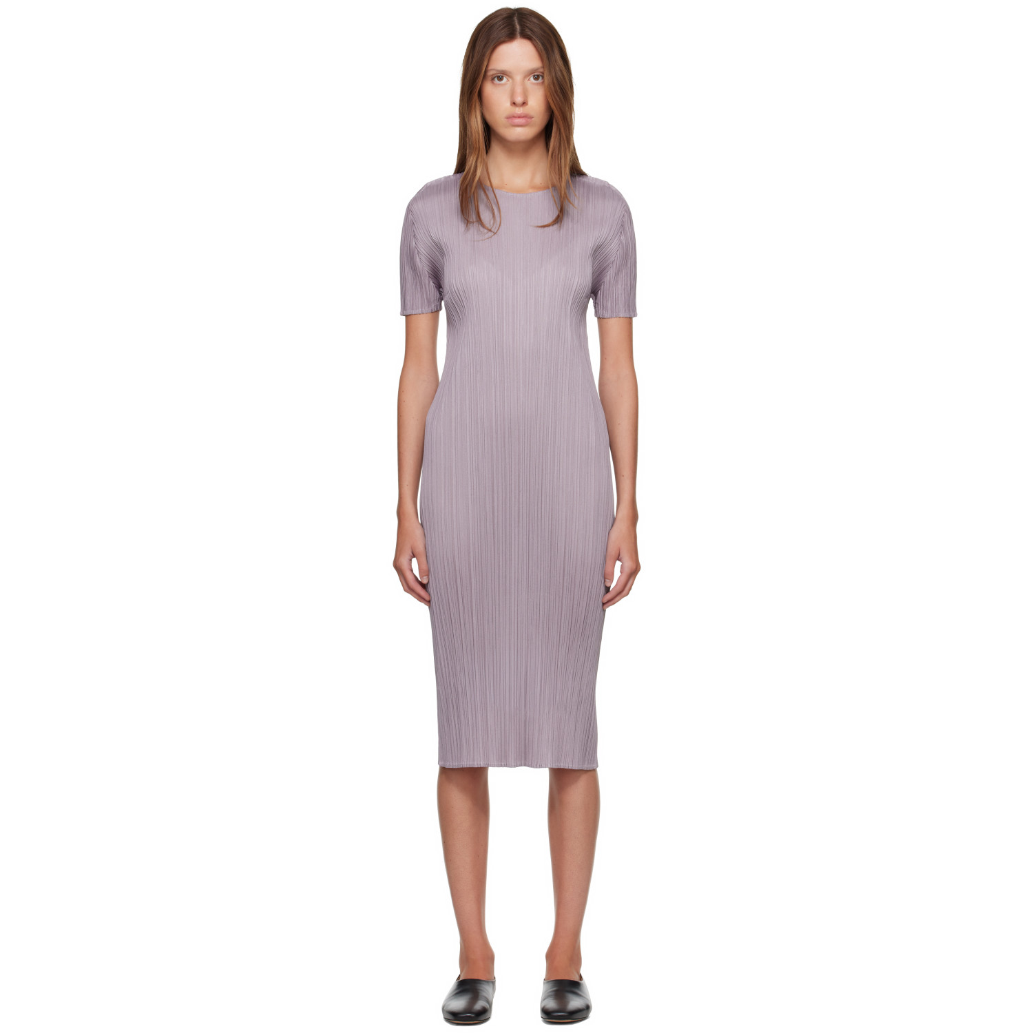 PLEATS PLEASE ISSEY MIYAKE Purple Monthly Colors August Midi Dress